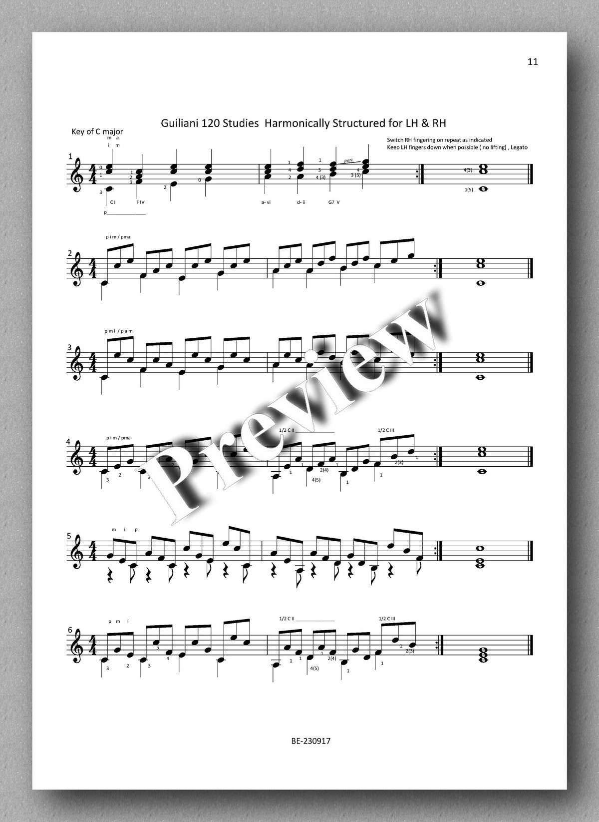 Giuliani, 120 Studies for the Guitar - preview of the music score 1