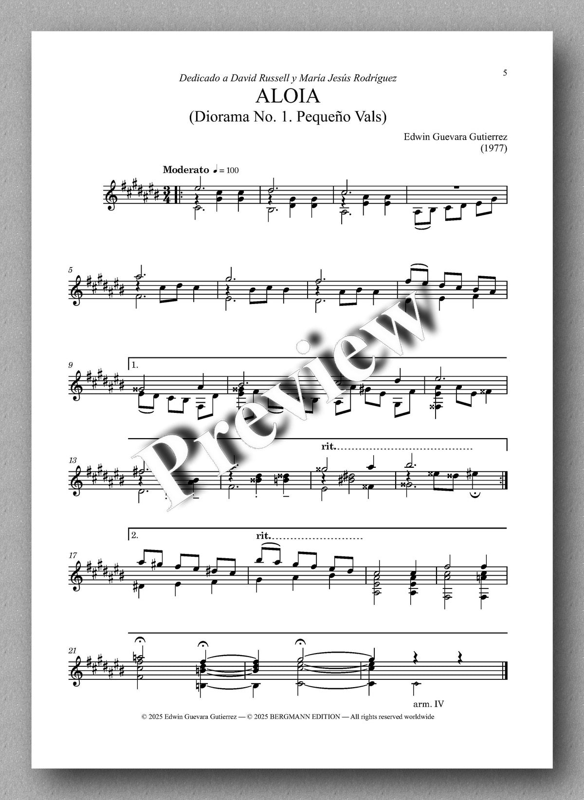 ALOI by Edwin Guevara Gutiérrez - preview of the music score