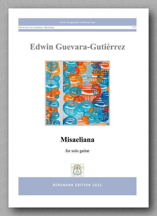 Music sheet cover for 'Misaeliana' by Edwin Guevara-Gutierrez with colorful abstract design