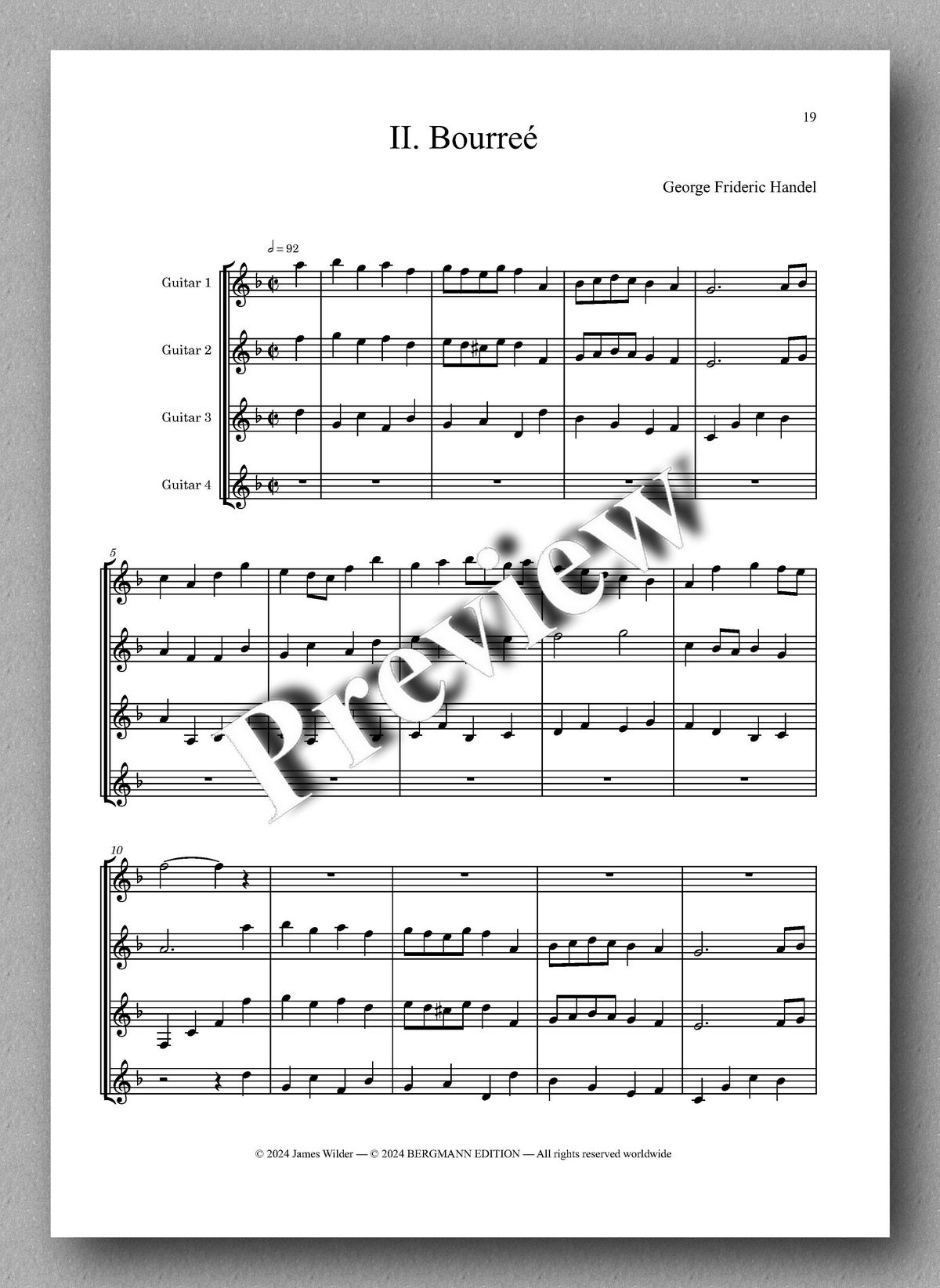 George Frideric Handel, Music for the Royal Fireworks (HWV 351) - preview of the music score 2