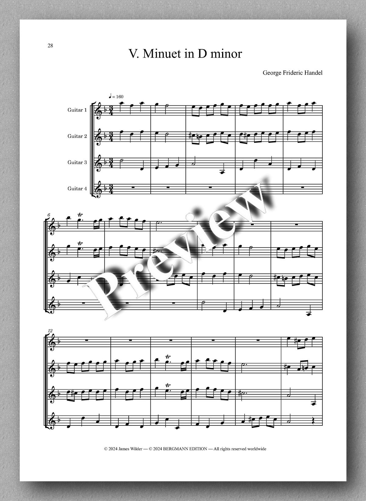 George Frideric Handel, Music for the Royal Fireworks (HWV 351) - preview of the music score 5