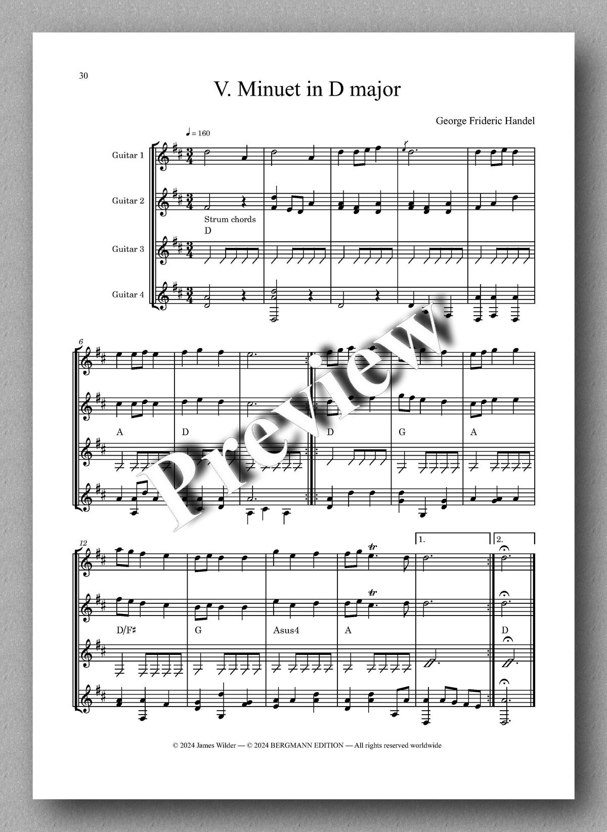 George Frideric Handel, Music for the Royal Fireworks (HWV 351) - preview of the music score 6