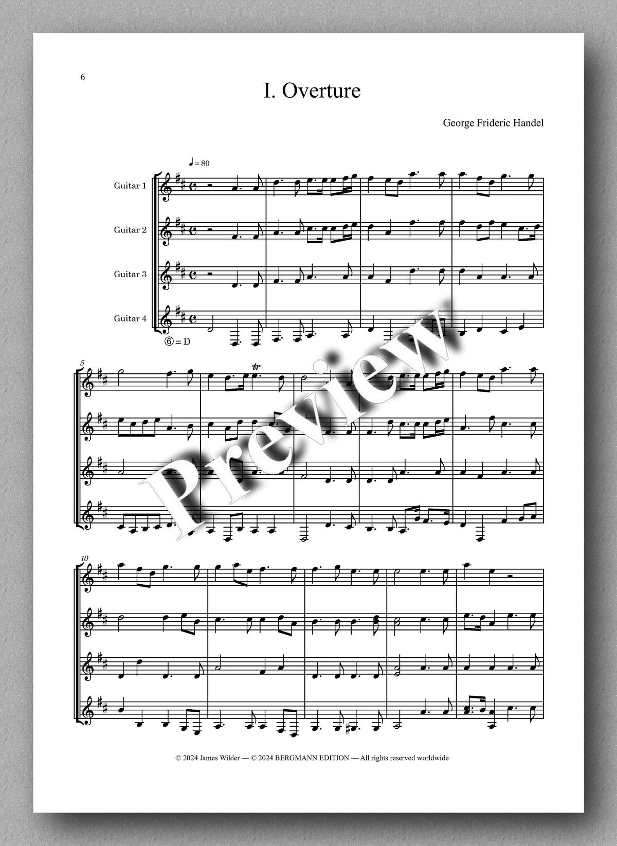 George Frideric Handel, Music for the Royal Fireworks (HWV 351) - preview of the music score 1