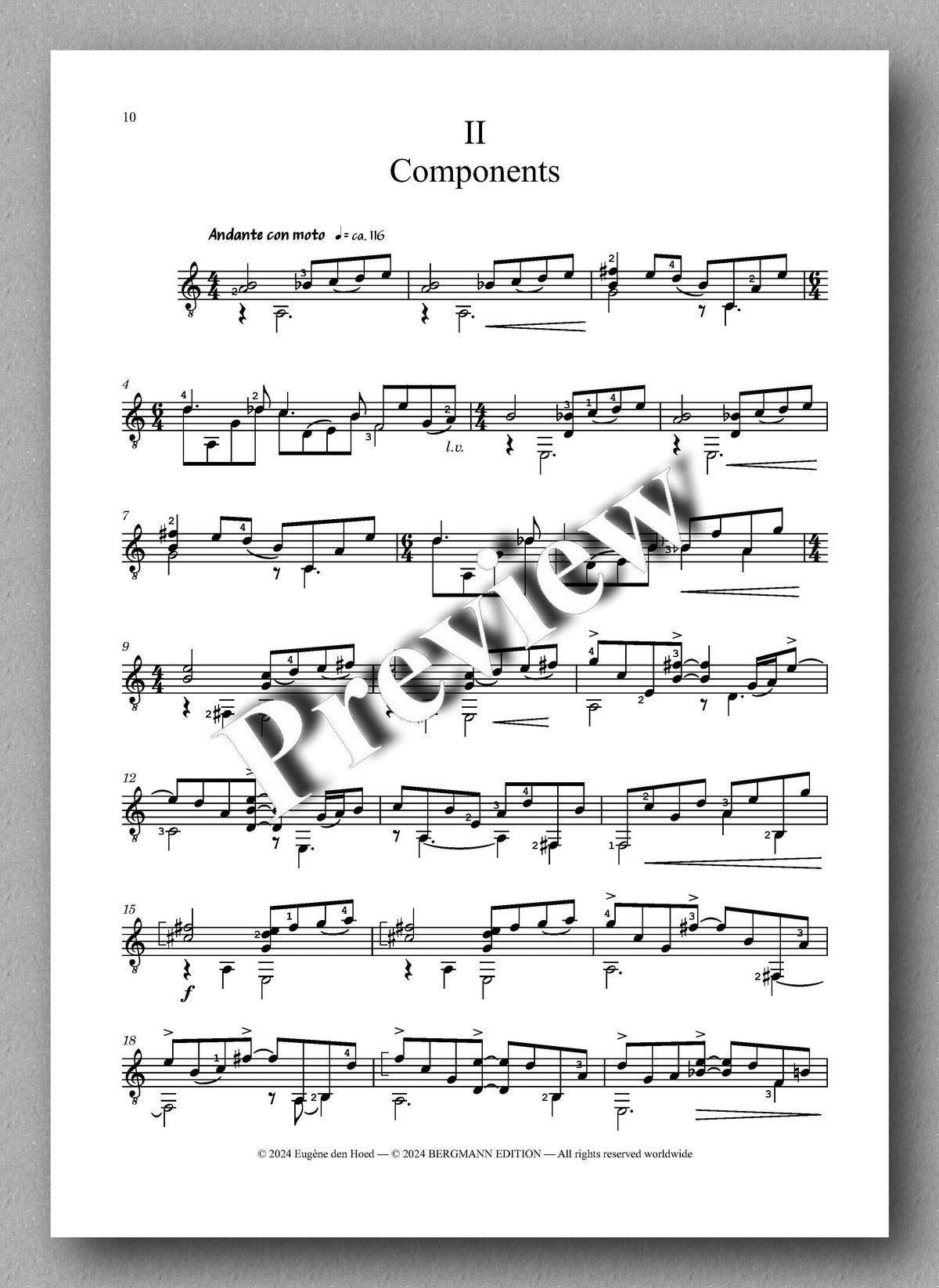 Eugène den Hoed, Sonoras - preview of the music score 2