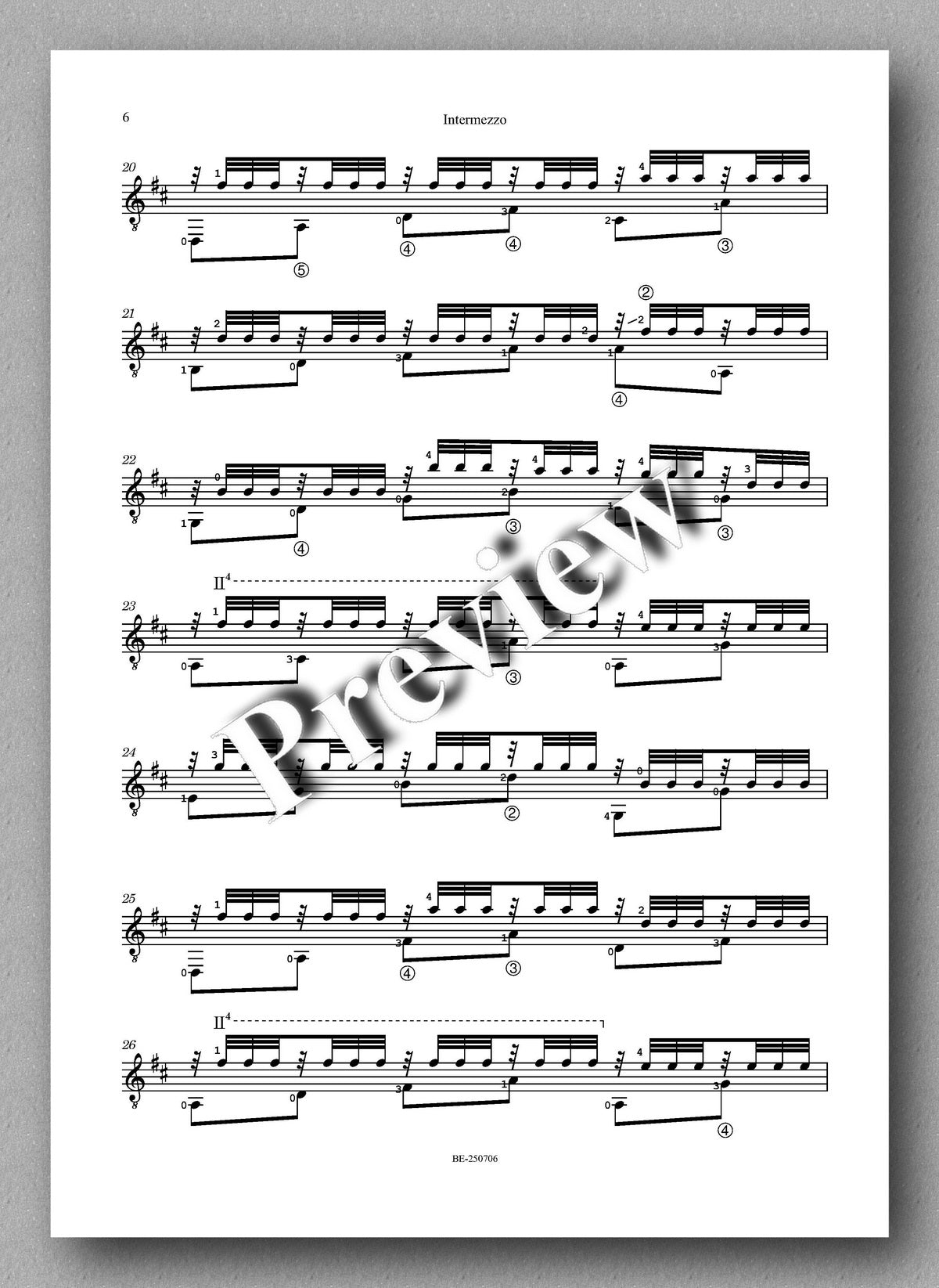 Sheet music for 'Intermezzo' from 'Cavalleria Rusticana' by Pietro Mascagni with a 'Preview' watermark. Preview no. 2.