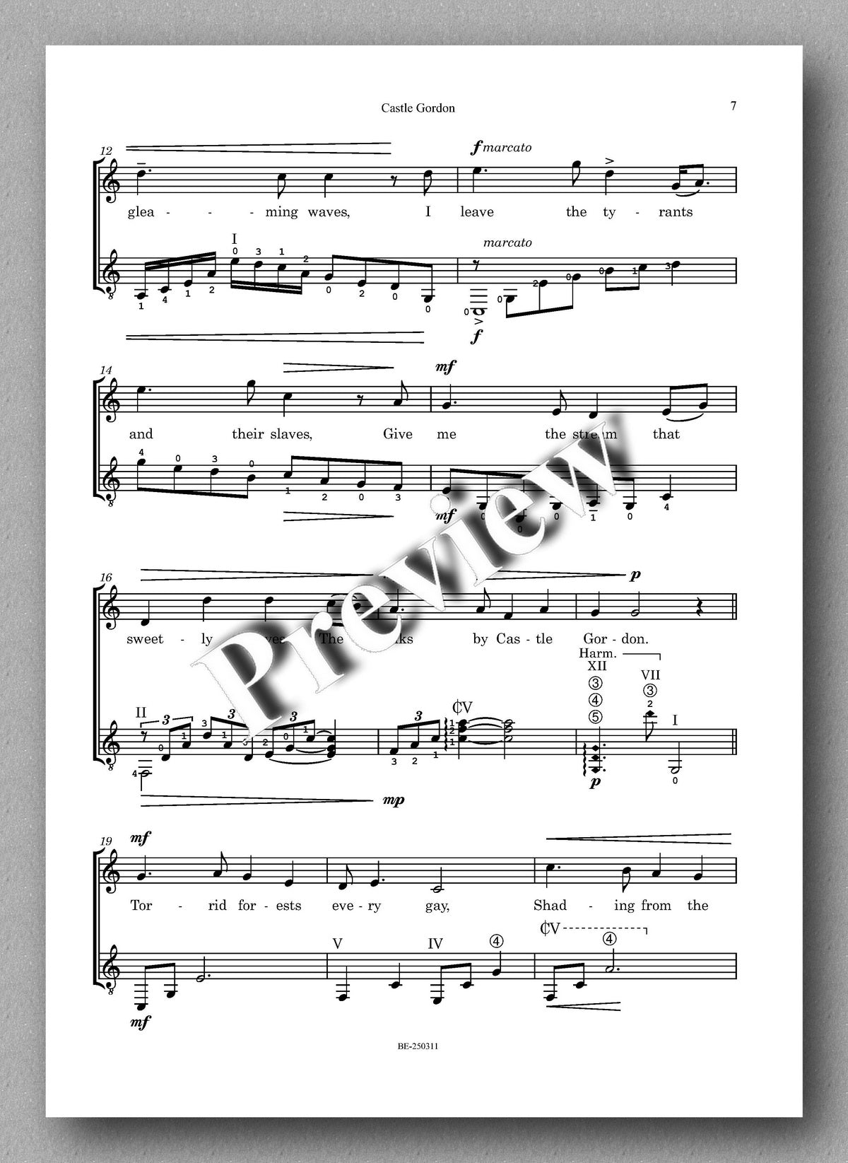 Edward McGuire, Castle Gordon preview of the music score 2
