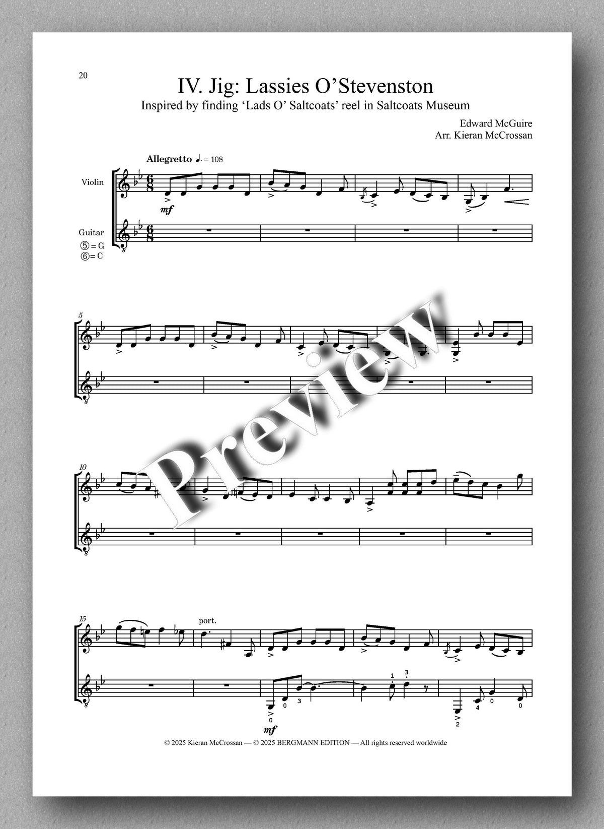 Edward McGuire, Dance Suite for Two - preview of the music score 4