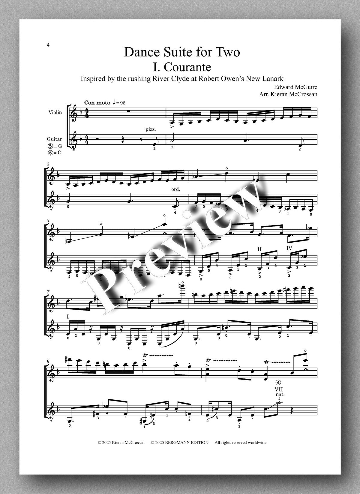 Edward McGuire, Dance Suite for Two - preview of the music score 1