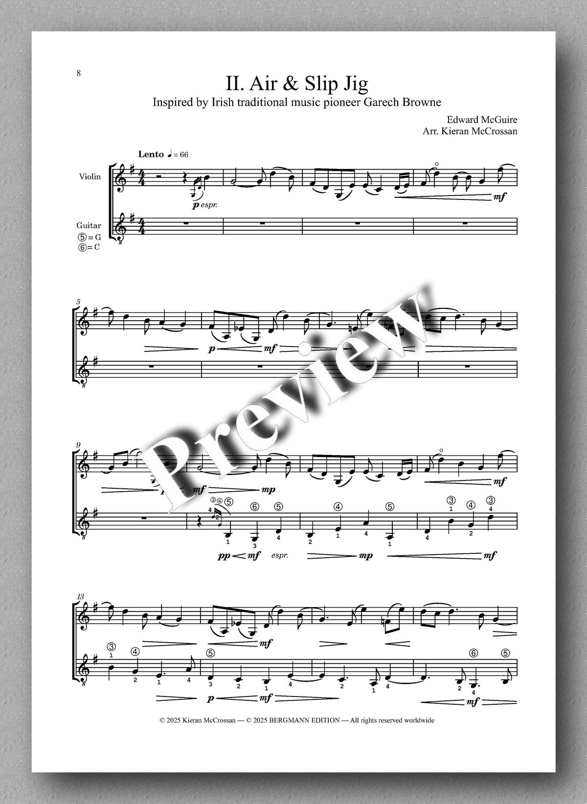 Edward McGuire, Dance Suite for Two - preview of the music score 2