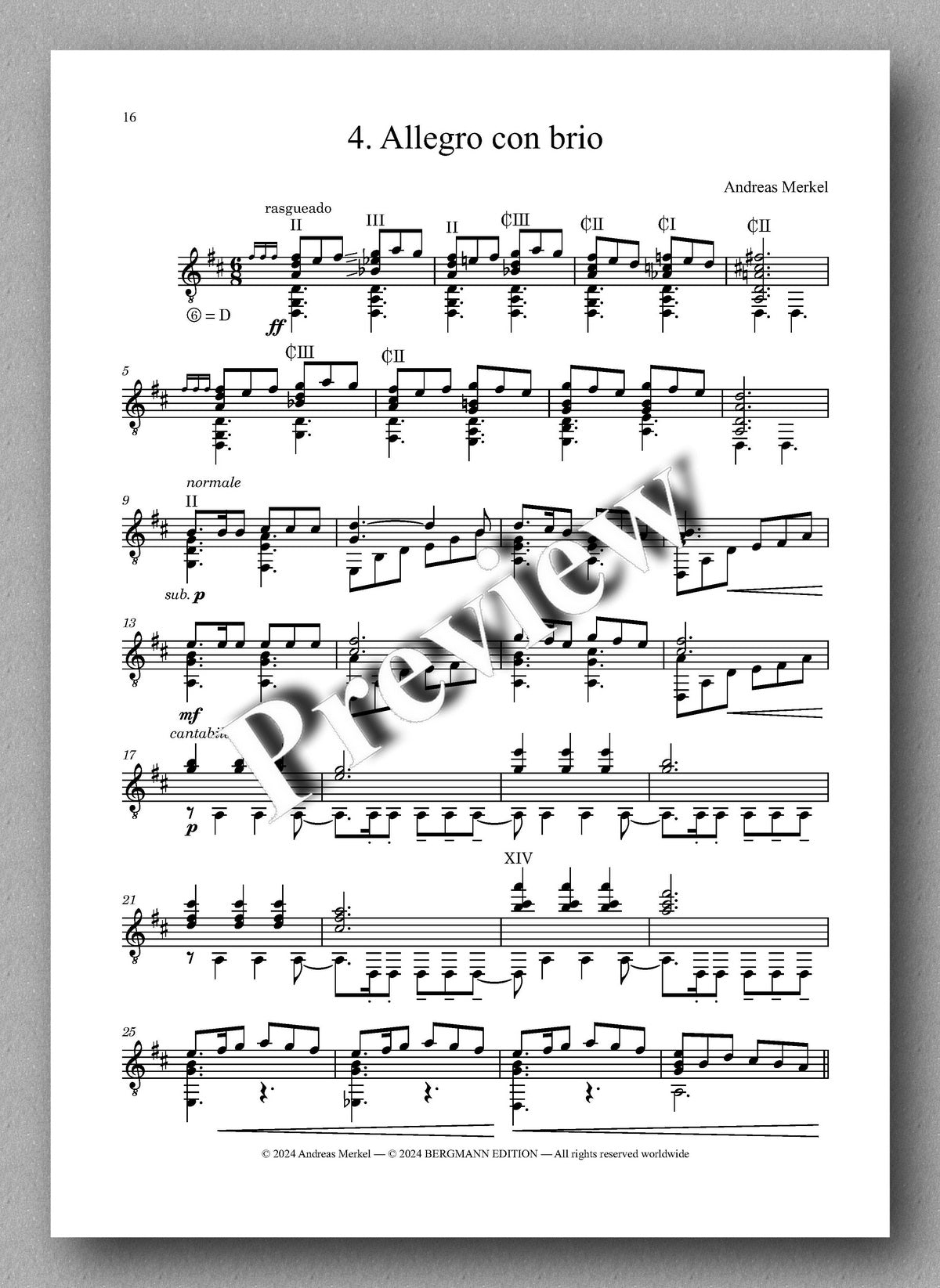 Andreas Merkel, Fantasía en cuatro movimentos, Op. 45 - preview of the music score 3