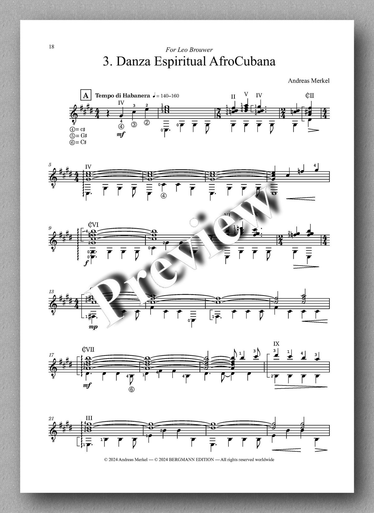 Andreas Merkel, Suite Danzas Cubanas Traditionales, op. 37 - preview of the music score 3