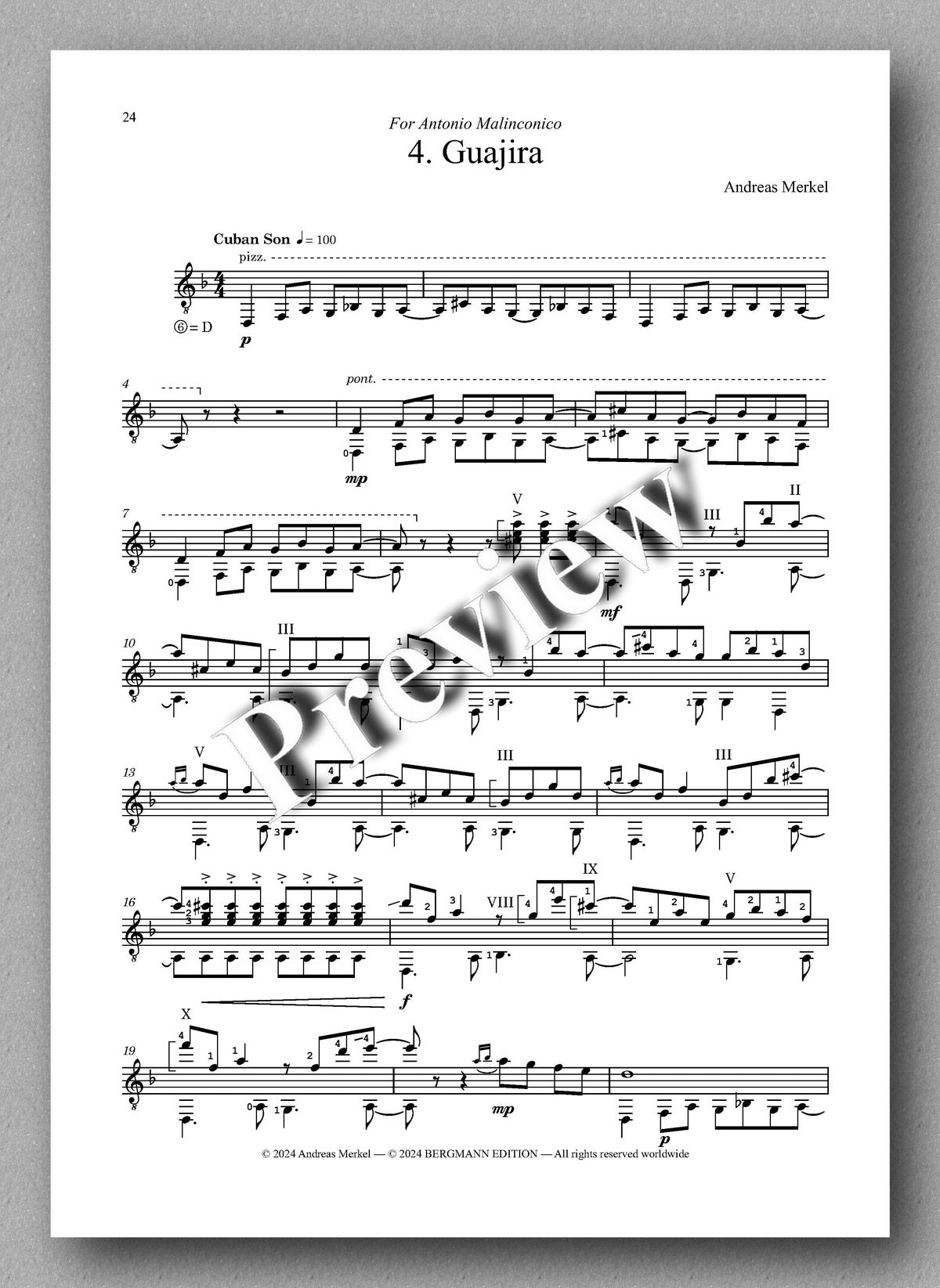 Andreas Merkel, Suite Danzas Cubanas Traditionales, op. 37 - preview of the music score 4