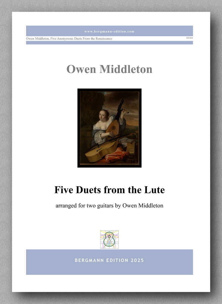 Five Duets from the Lute arranged for two guitars by Owen Middleton - preview of the cover