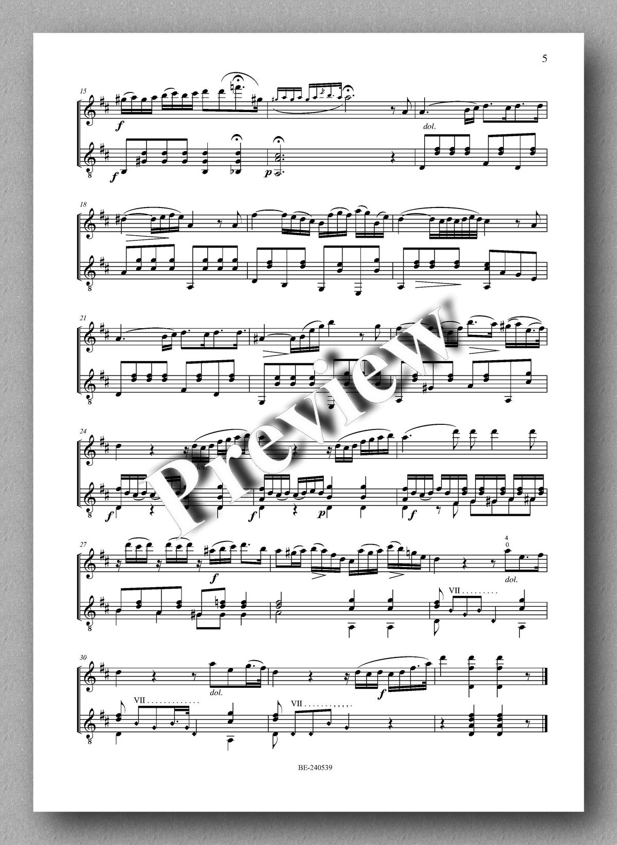 Francesco Molino, Second Nocturne for Flute or Violin and Guitar (Opus 38) - preview of the music score 2