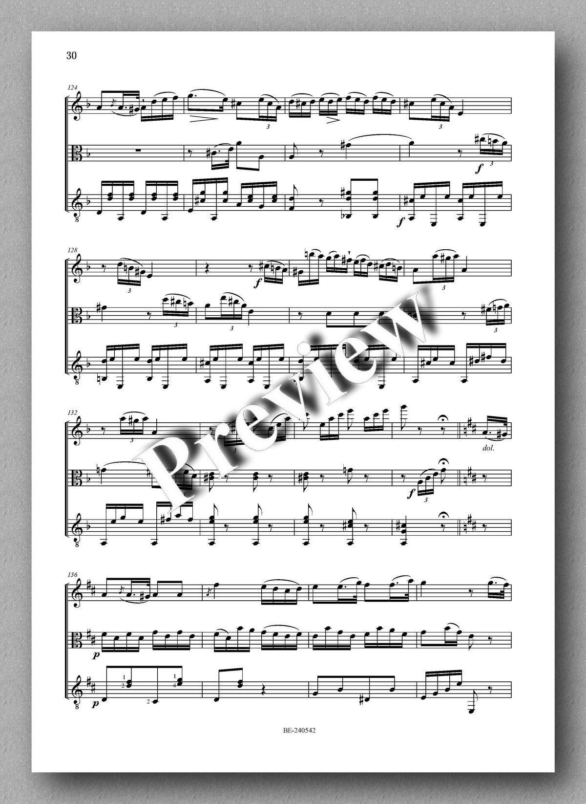 Francesco Molino, Second Grand Trio Concertante for Flute or Violin, Viola and Guitar (Opus 45) - preview of the music score 4