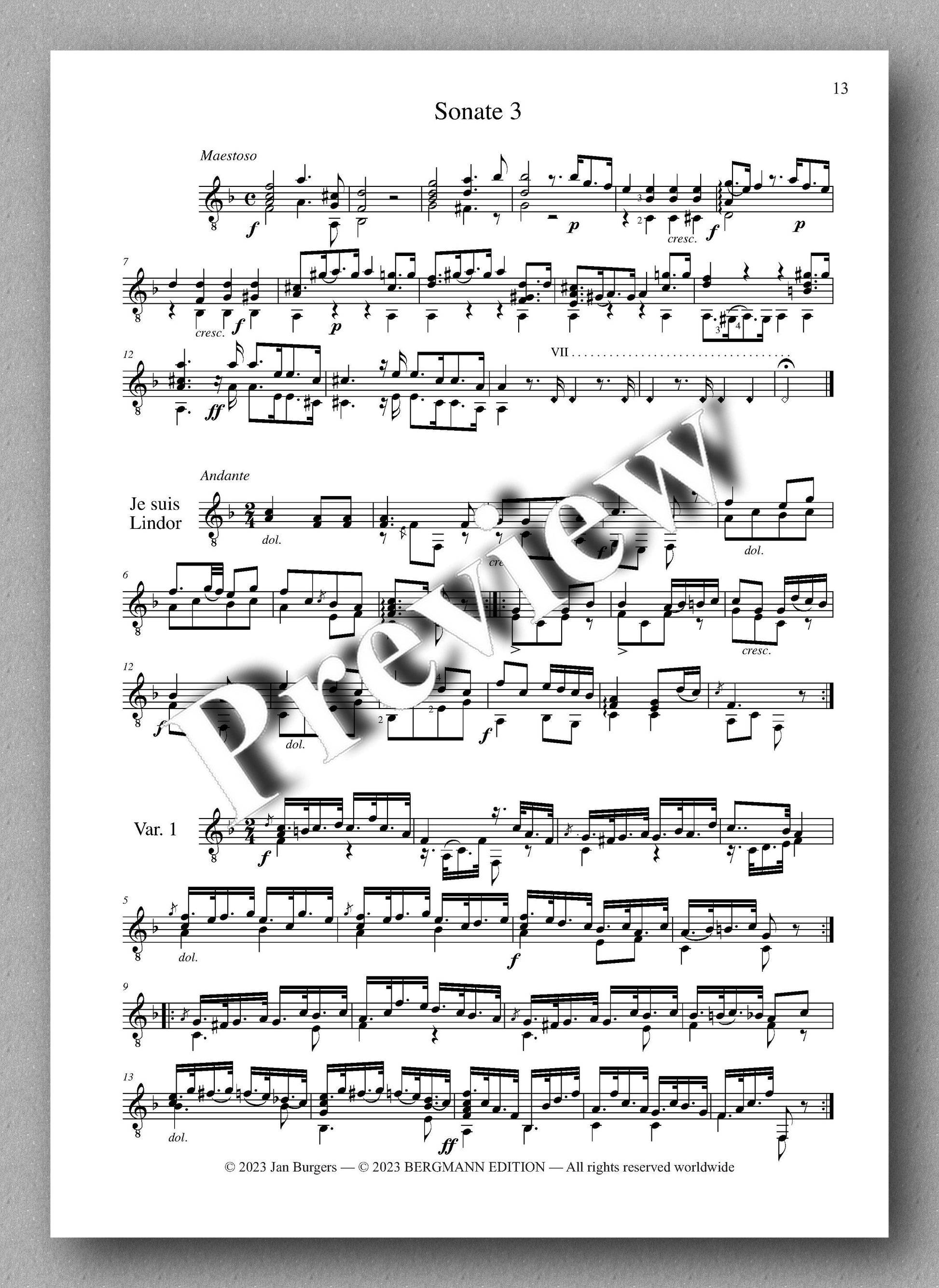 Molino, Collected Works for Guitar Solo, Vol. 18 - preview of the music score 3