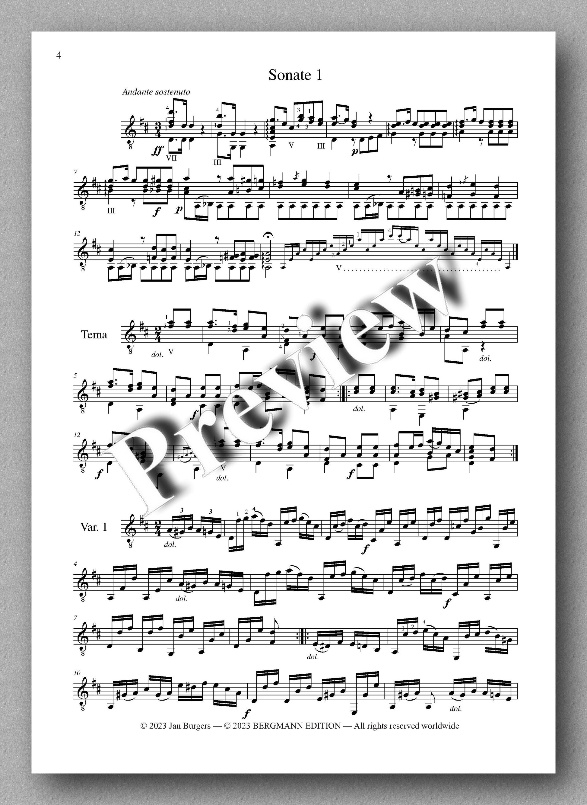 Molino, Collected Works for Guitar Solo, Vol. 18 - preview of the music score 1