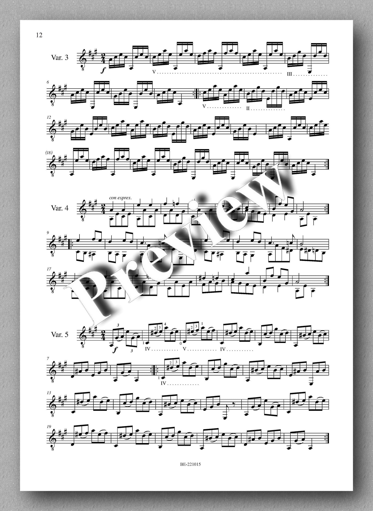 Molino, Collected Works for Guitar Solo, Vol. 10 - preview of the music score 3