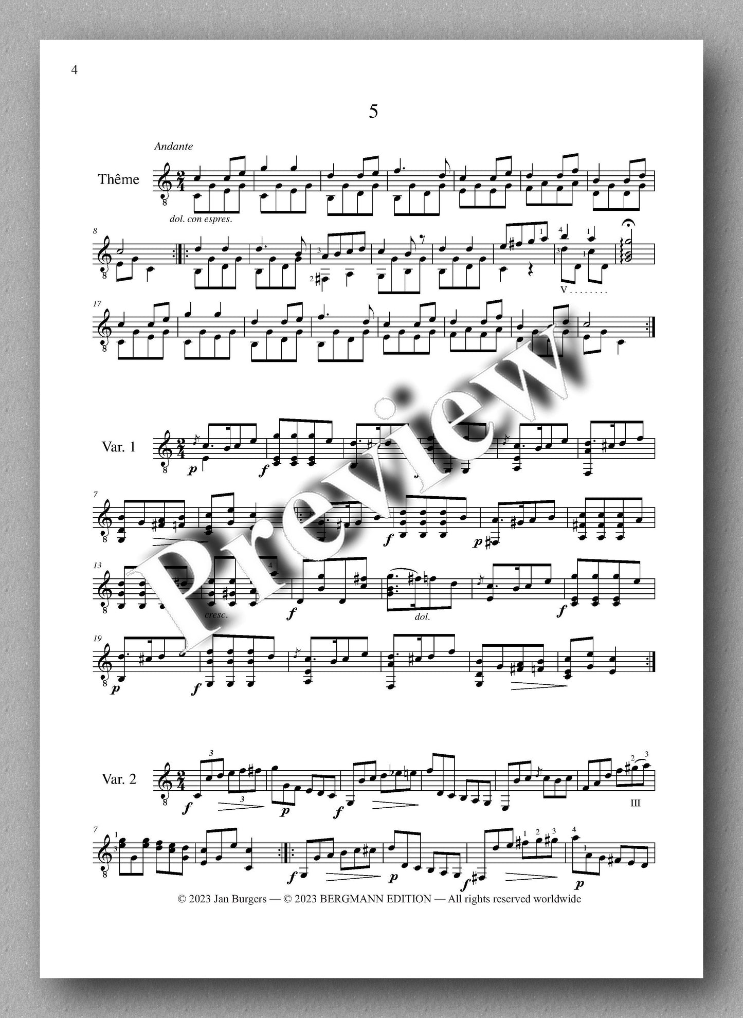 Molino, Collected Works for Guitar Solo, Vol. 11 -preview of the musik score 1