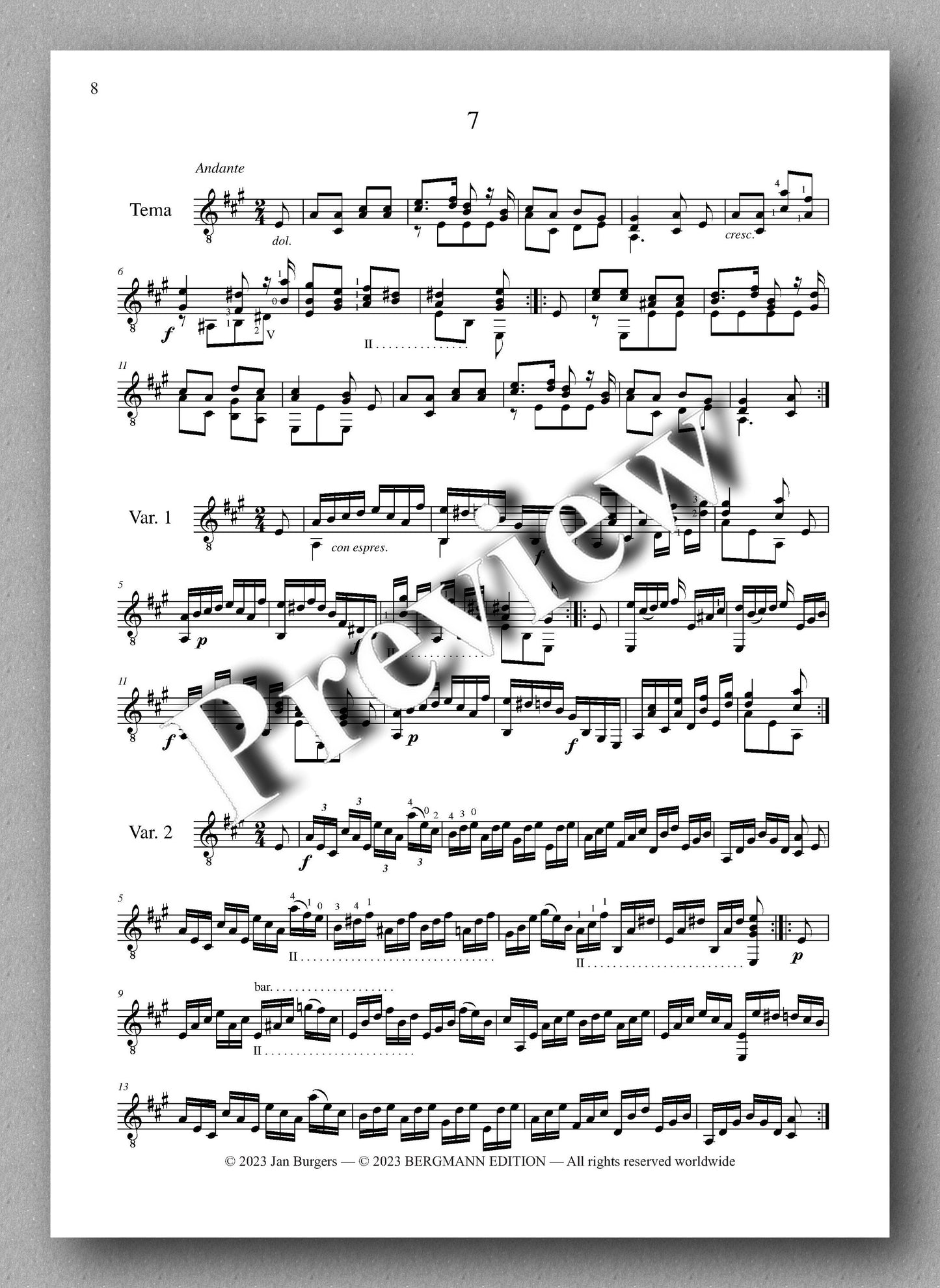 Molino, Collected Works for Guitar Solo, Vol. 11 -preview of the musik score 2