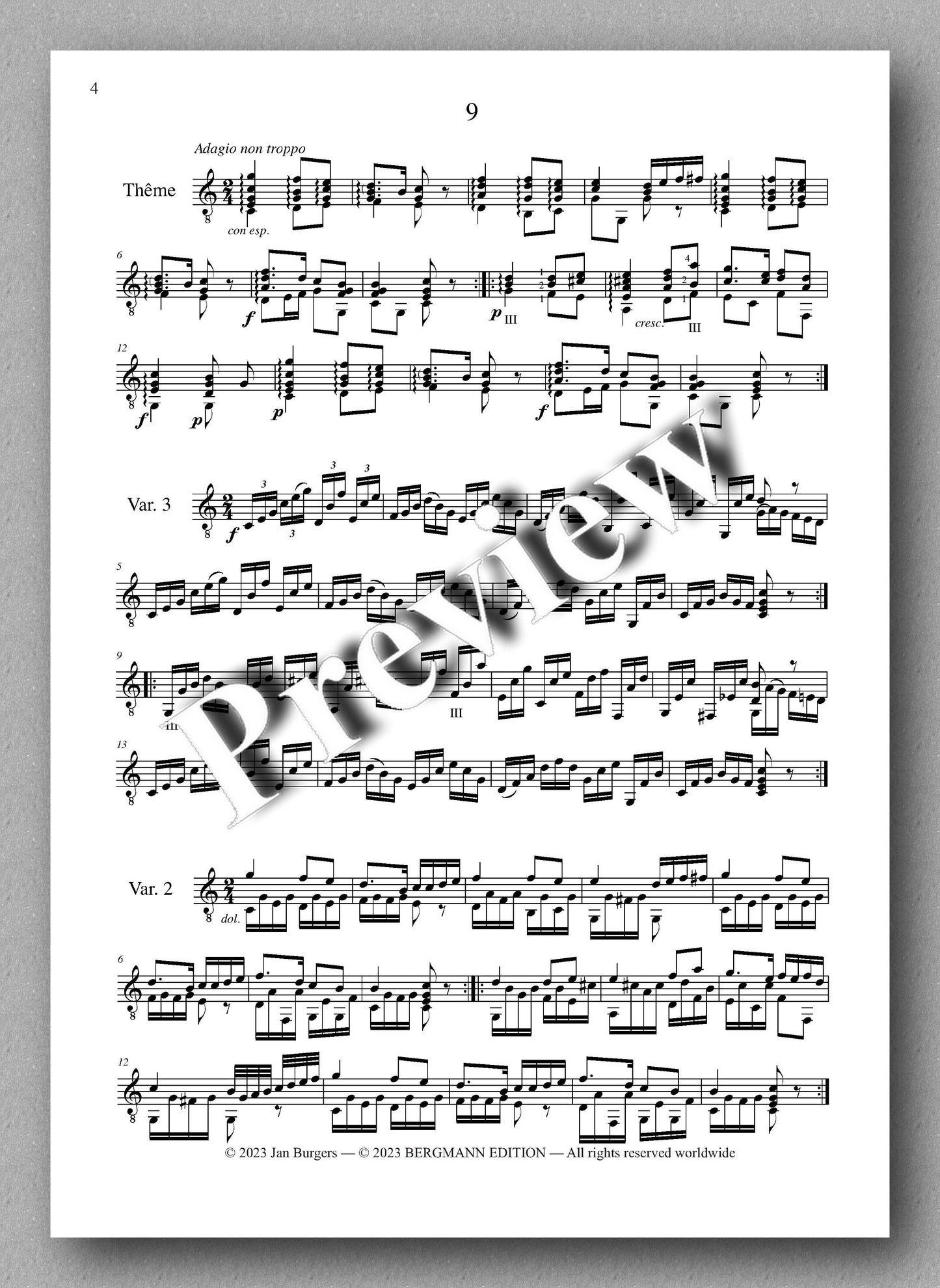 Molino, Collected Works for Guitar Solo, Vol. 12 - preview of the music score 1