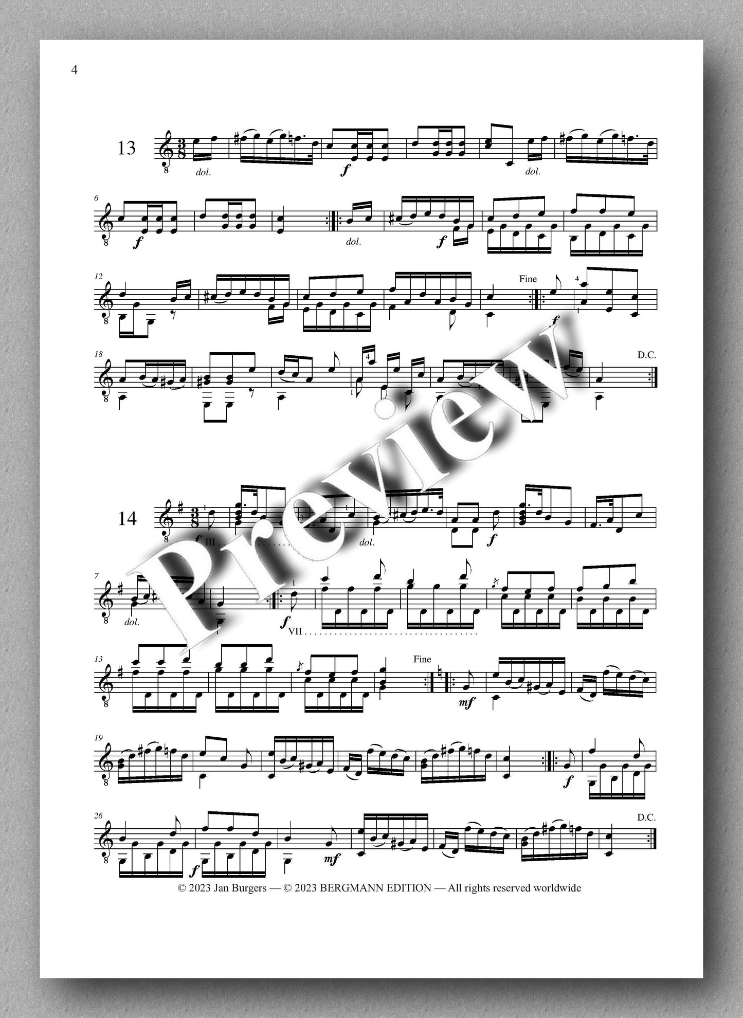 Molino, Collected Works for Guitar Solo, Vol. 13 - preview of the music score 1
