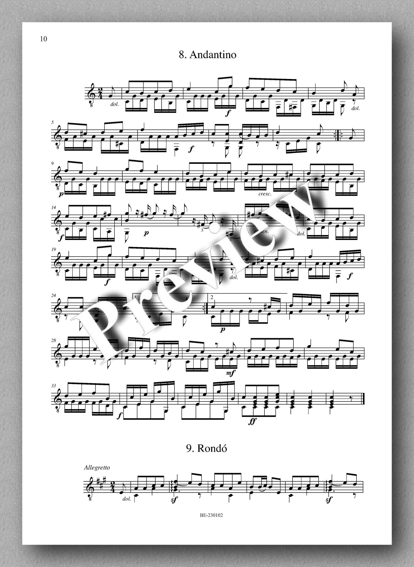 Molino, Collected Works for Guitar Solo, Vol. 14 - Preview of the music score 3