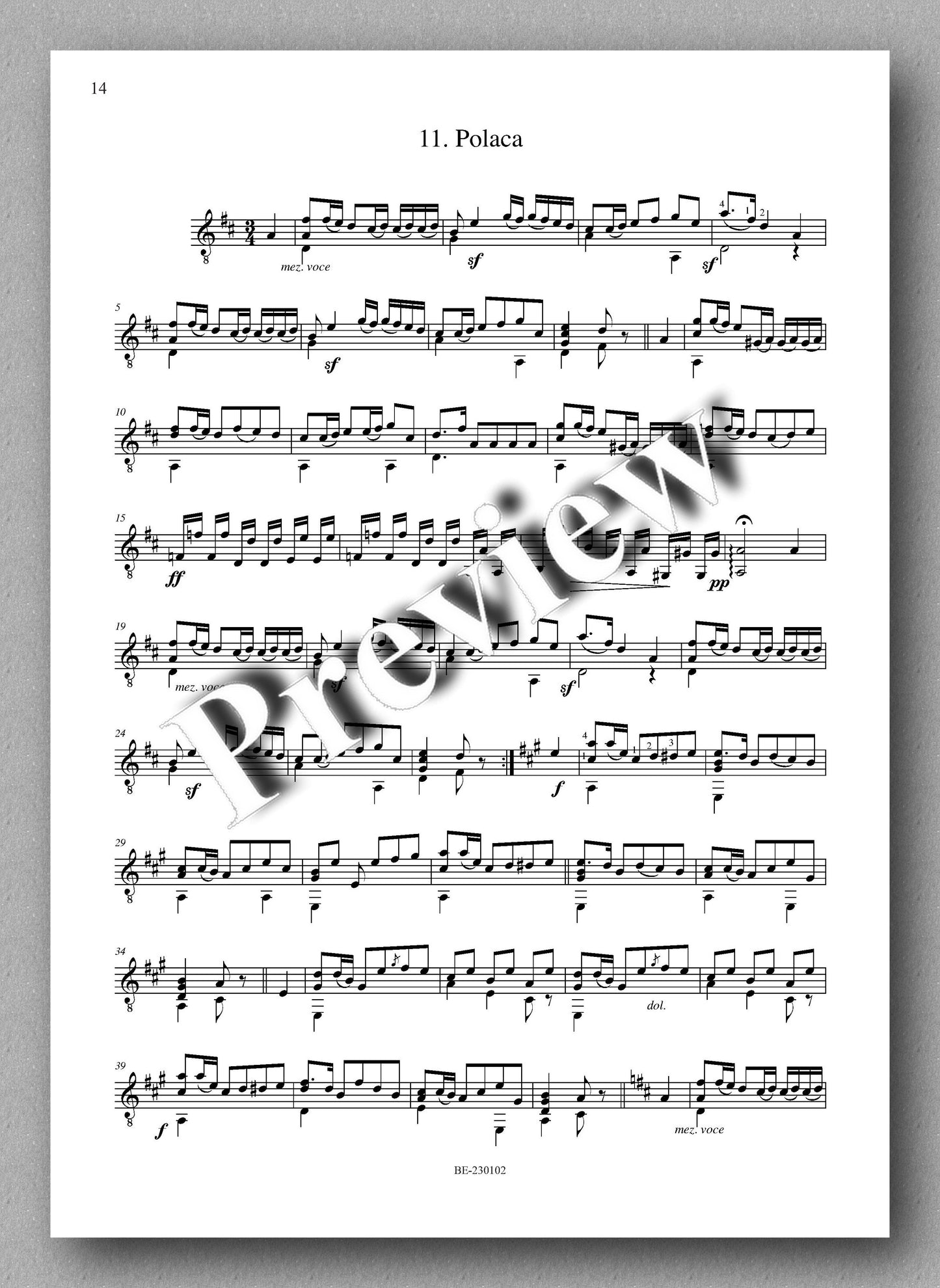 Molino, Collected Works for Guitar Solo, Vol. 14 - Preview of the music score 4