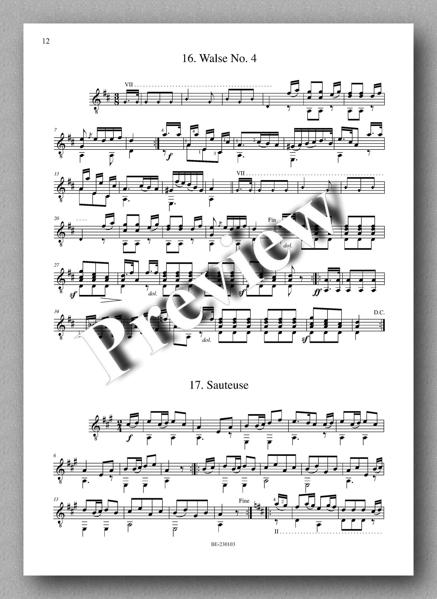 Molino, Collected Works for Guitar Solo, Vol. 15 - preview of the music score 3
