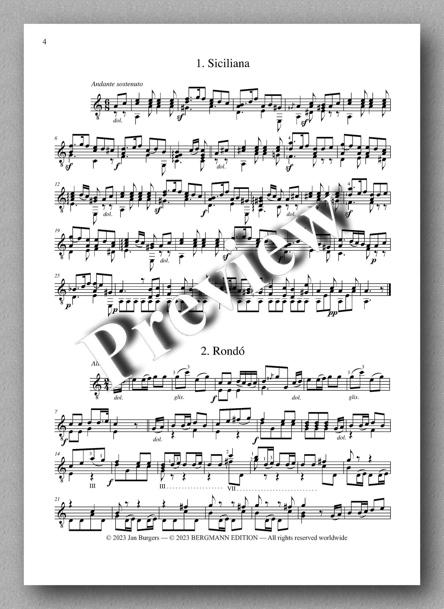 Molino, Collected Works for Guitar Solo, Vol. 17 - preview of the music score 1