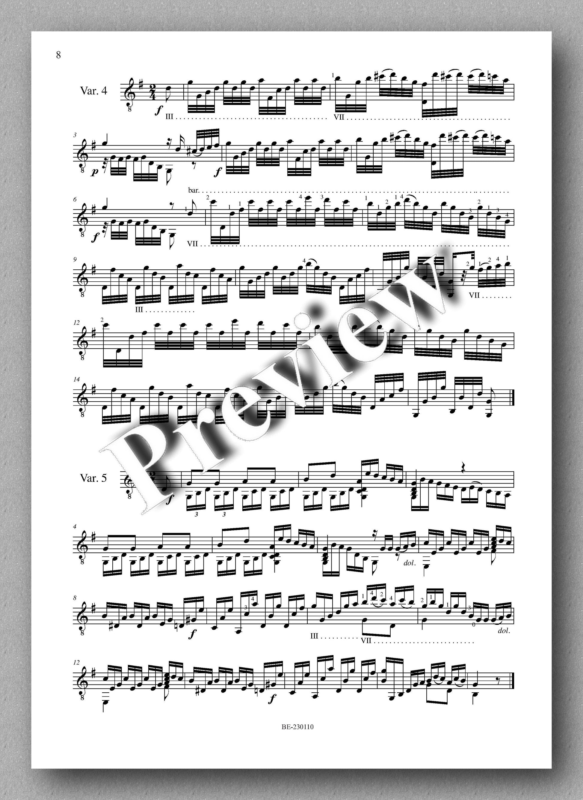 Molino, Collected Works for Guitar Solo, Vol. 22 - preview of the music score 2