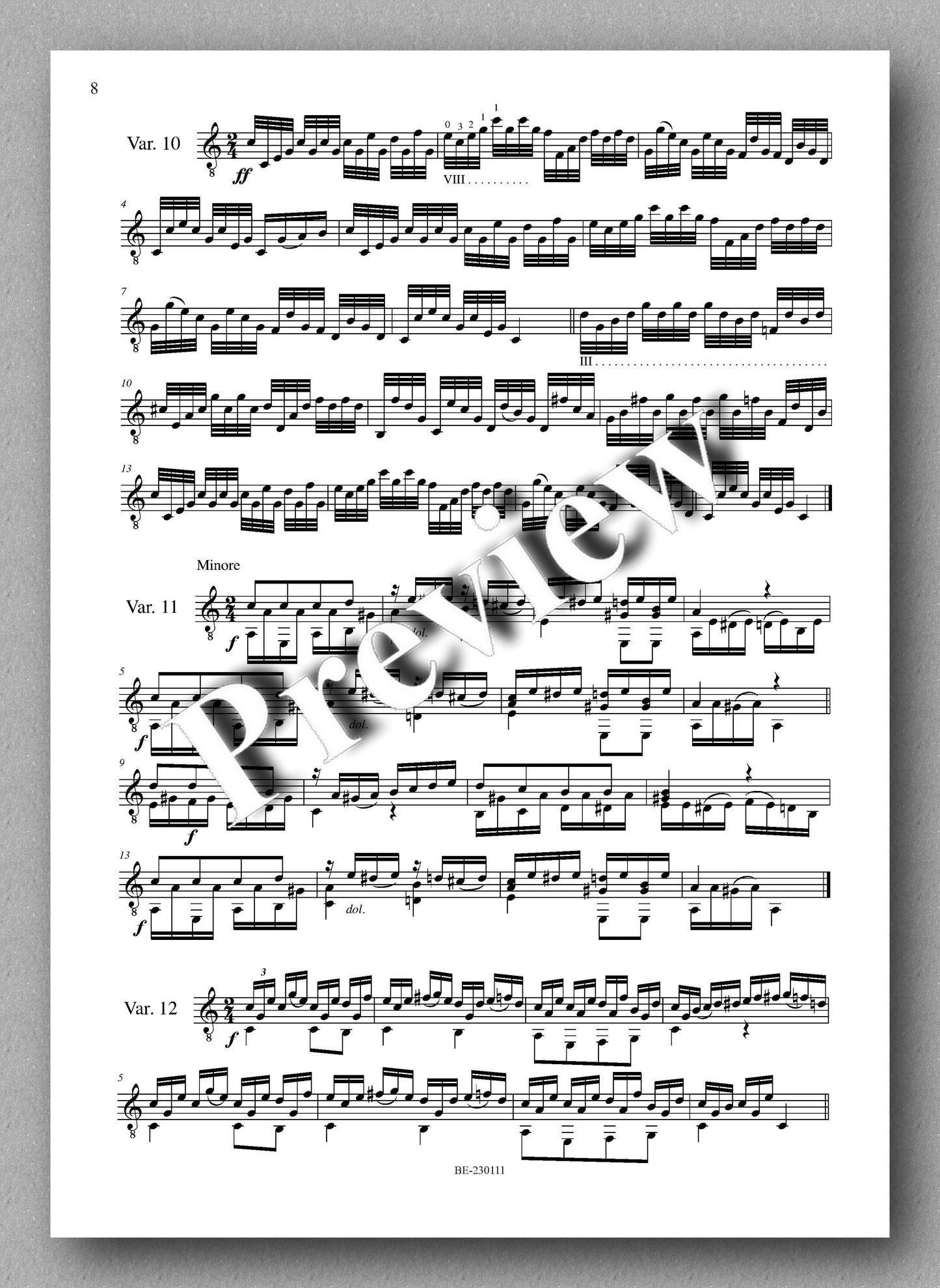 Molino, Collected Works for Guitar Solo, Vol. 23 - preview of the muisic score 2