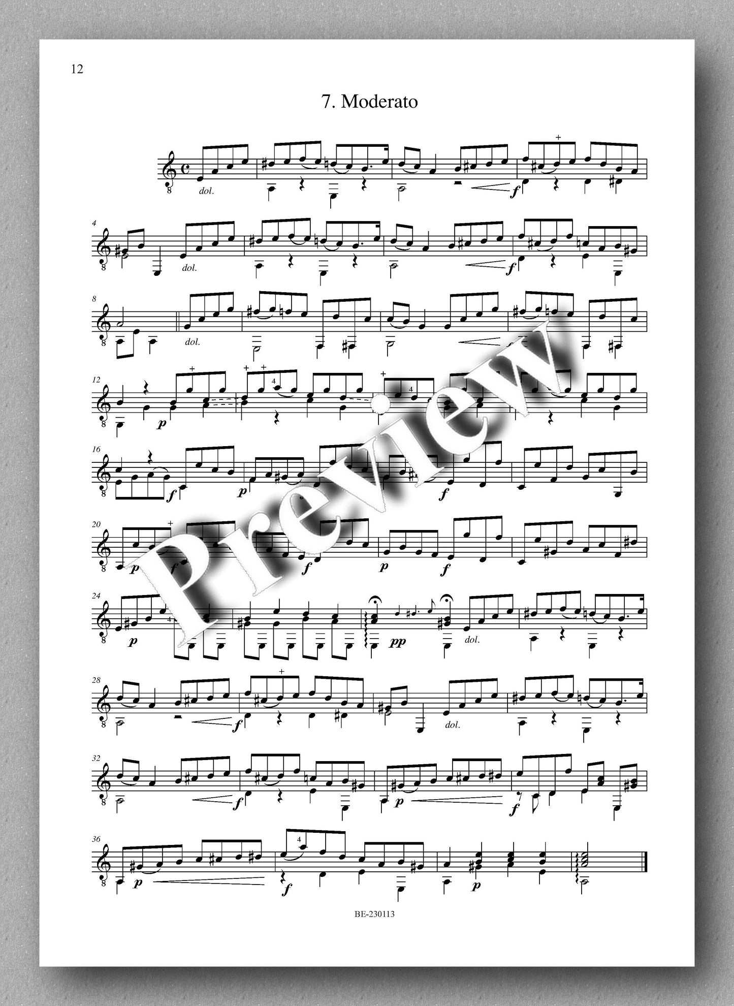 Molino, Collected Works for Guitar Solo, Vol. 25 - preview of the music score 3