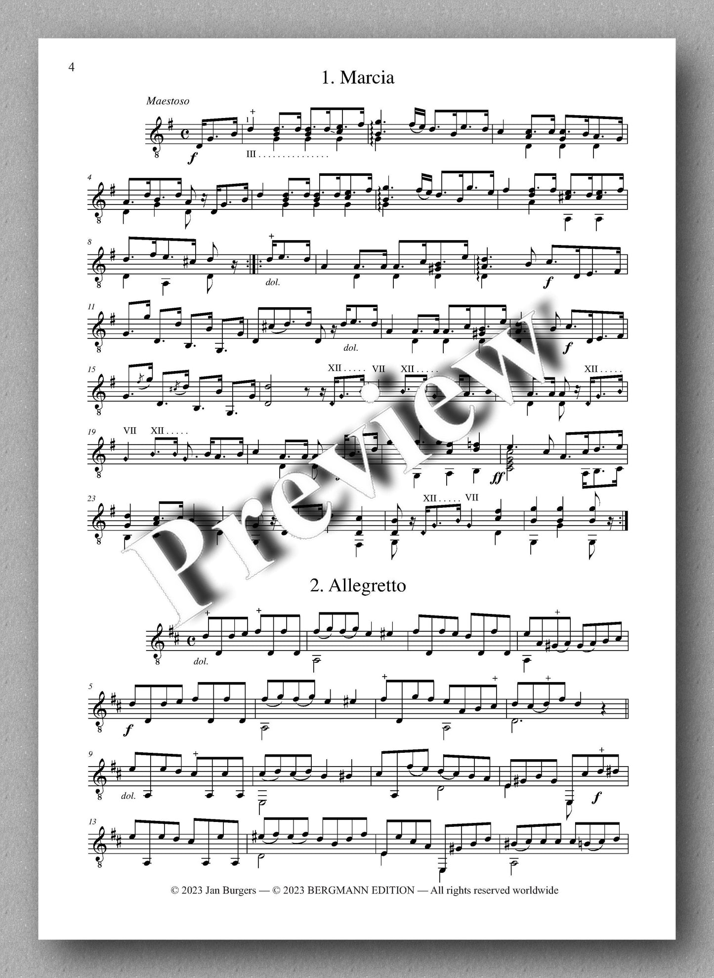 Molino, Collected Works for Guitar Solo, Vol. 25 - preview of the music score 1