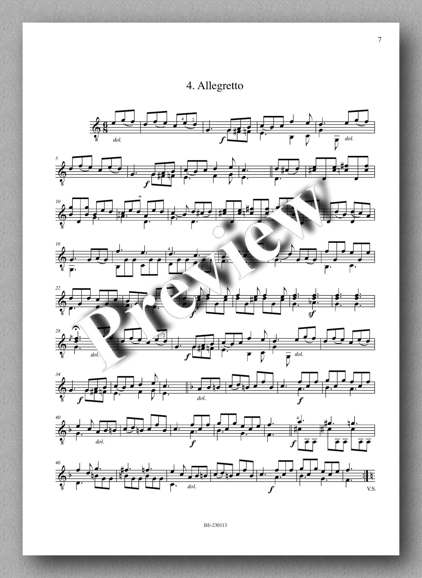 Molino, Collected Works for Guitar Solo, Vol. 25 - preview of the music score 2