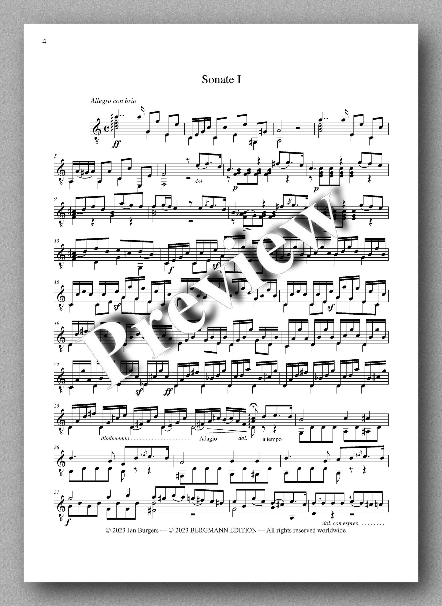 Molino, Collected Works for Guitar Solo, Vol. 28 - preview of the music score 1