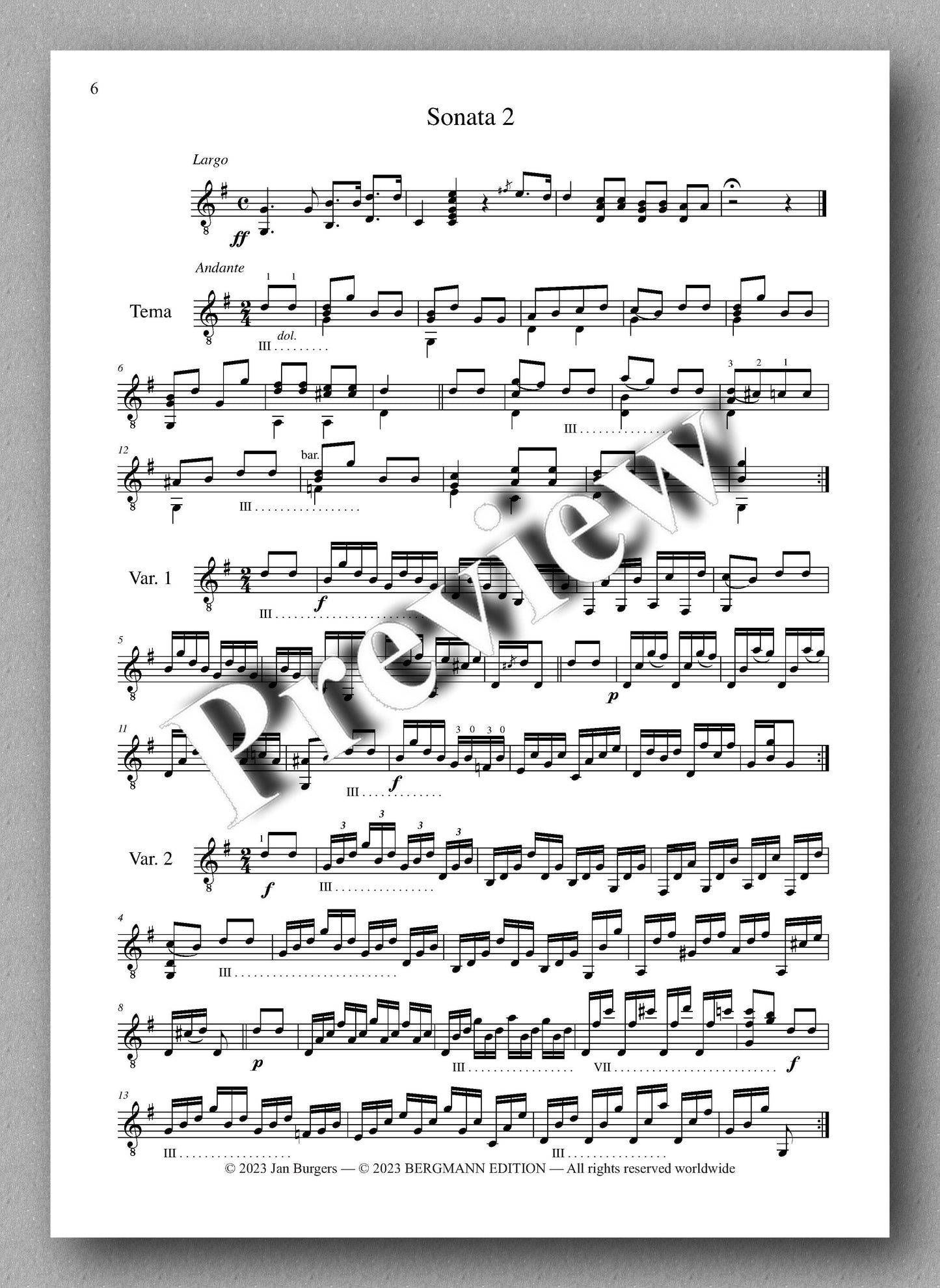Molino, Collected Works for Guitar Solo, Vol. 2 - preview of the music score 2
