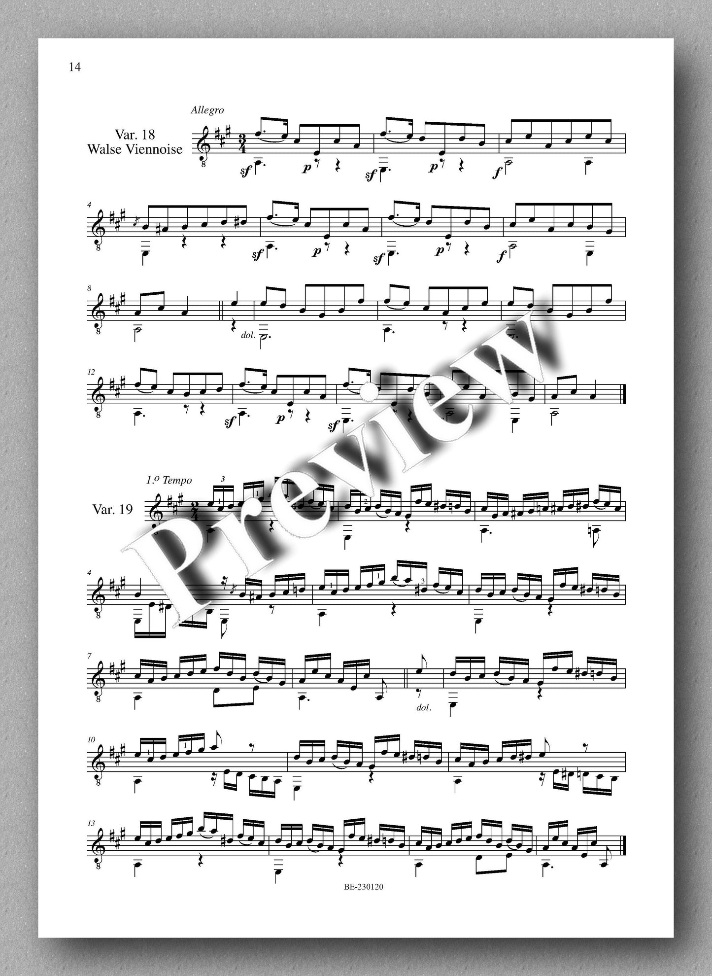 Molino, Collected Works for Guitar Solo, Vol. 32 - preview of the music score 3