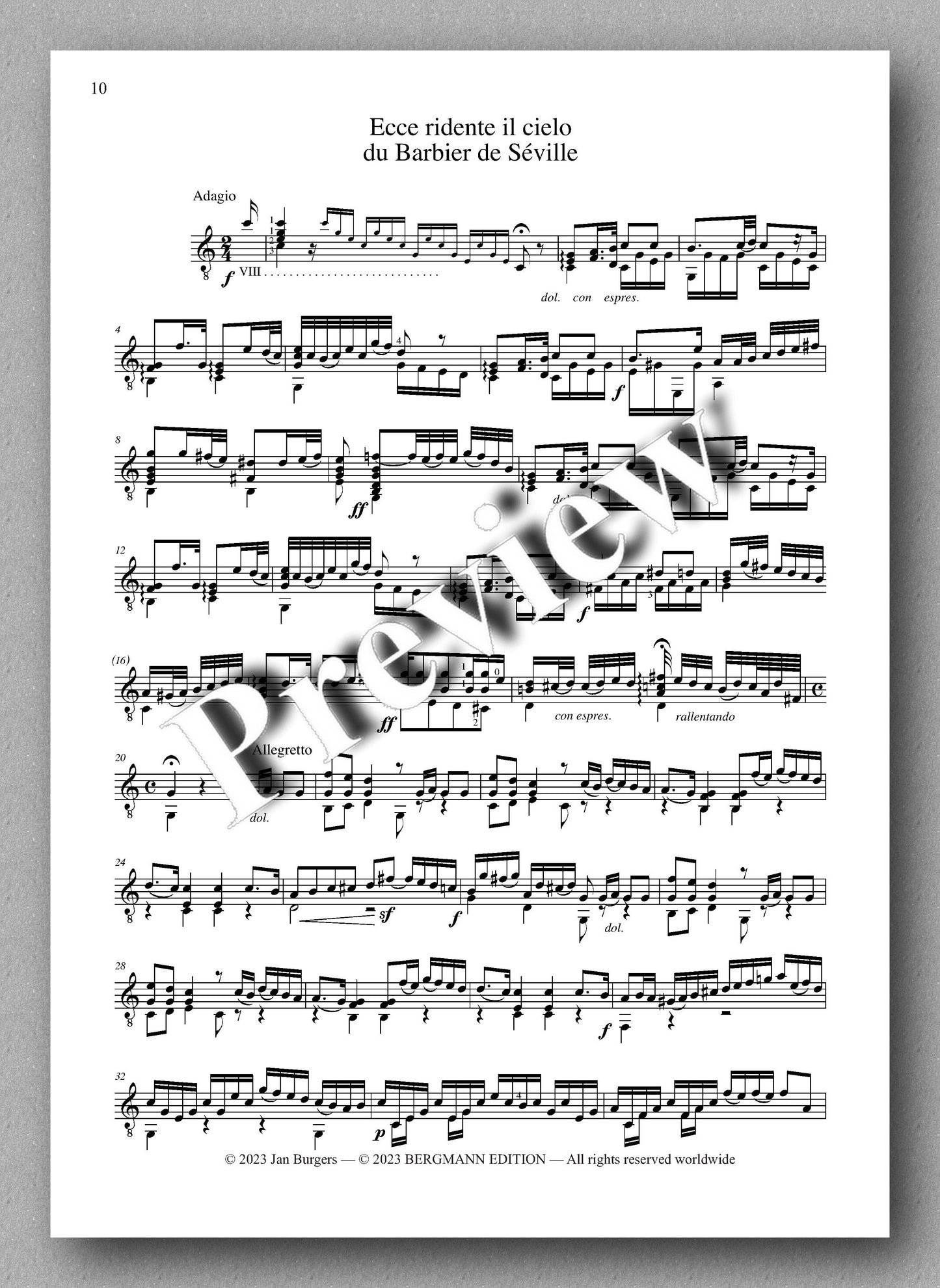 Molino, Collected Works for Guitar Solo, Vol. 35 - preview of the music score 3