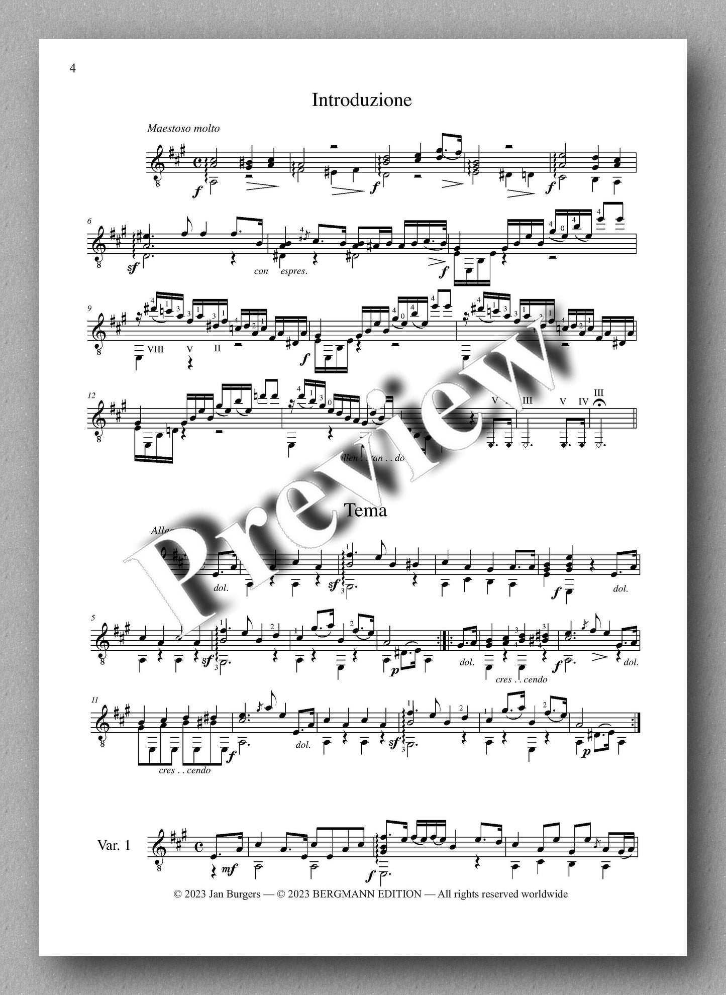 Molino, Collected Works for Guitar Solo, Vol. 35 - preview of the music score 1