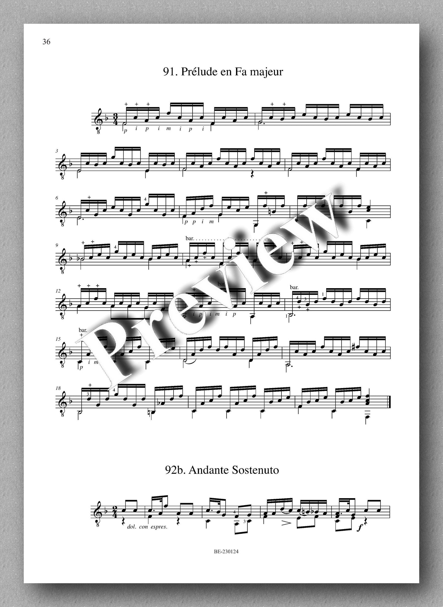 Molino, Collected Works for Guitar Solo, Vol. 36 - preview of the music score 4