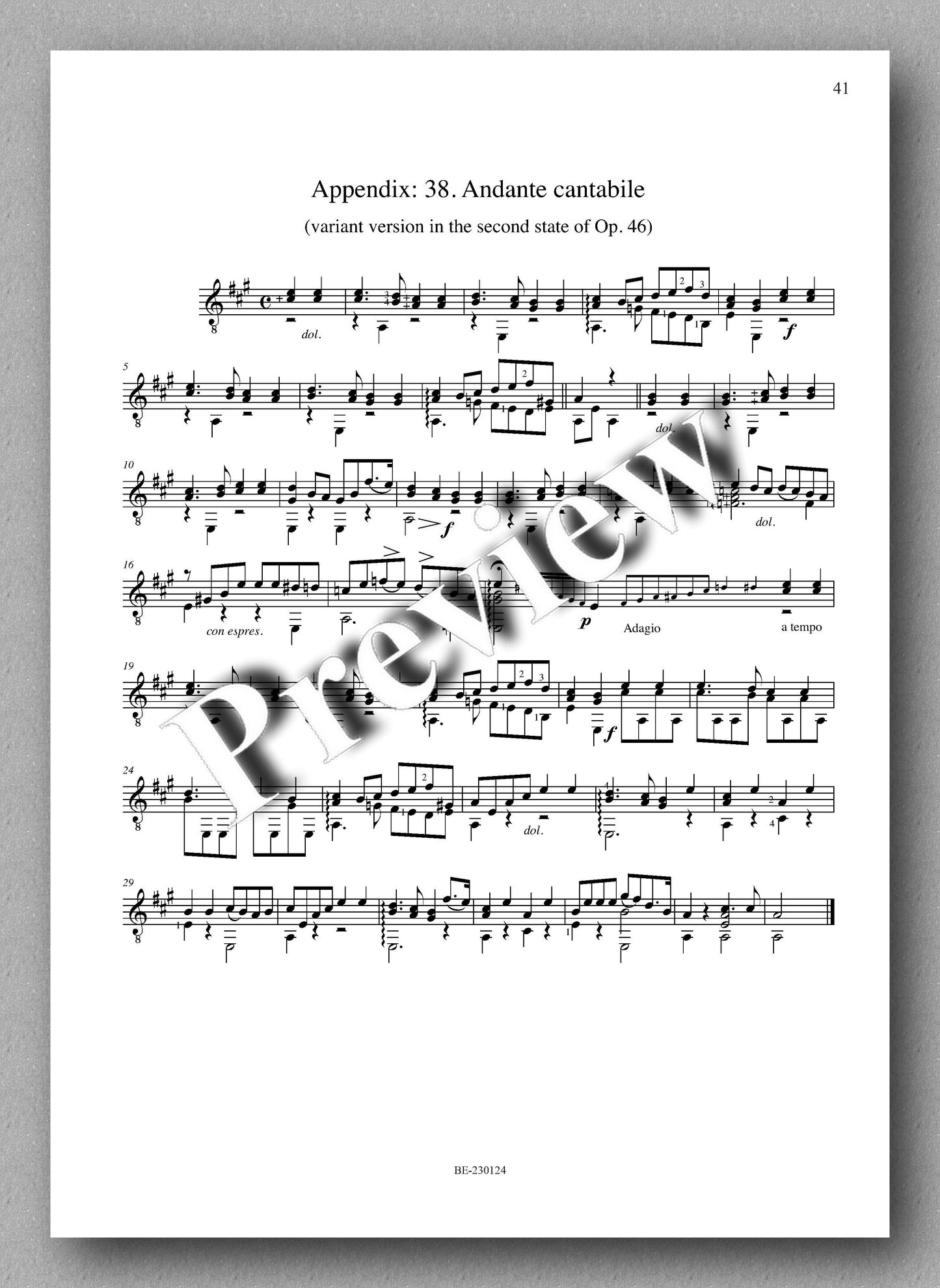 Molino, Collected Works for Guitar Solo, Vol. 36 - preview of the music score 5