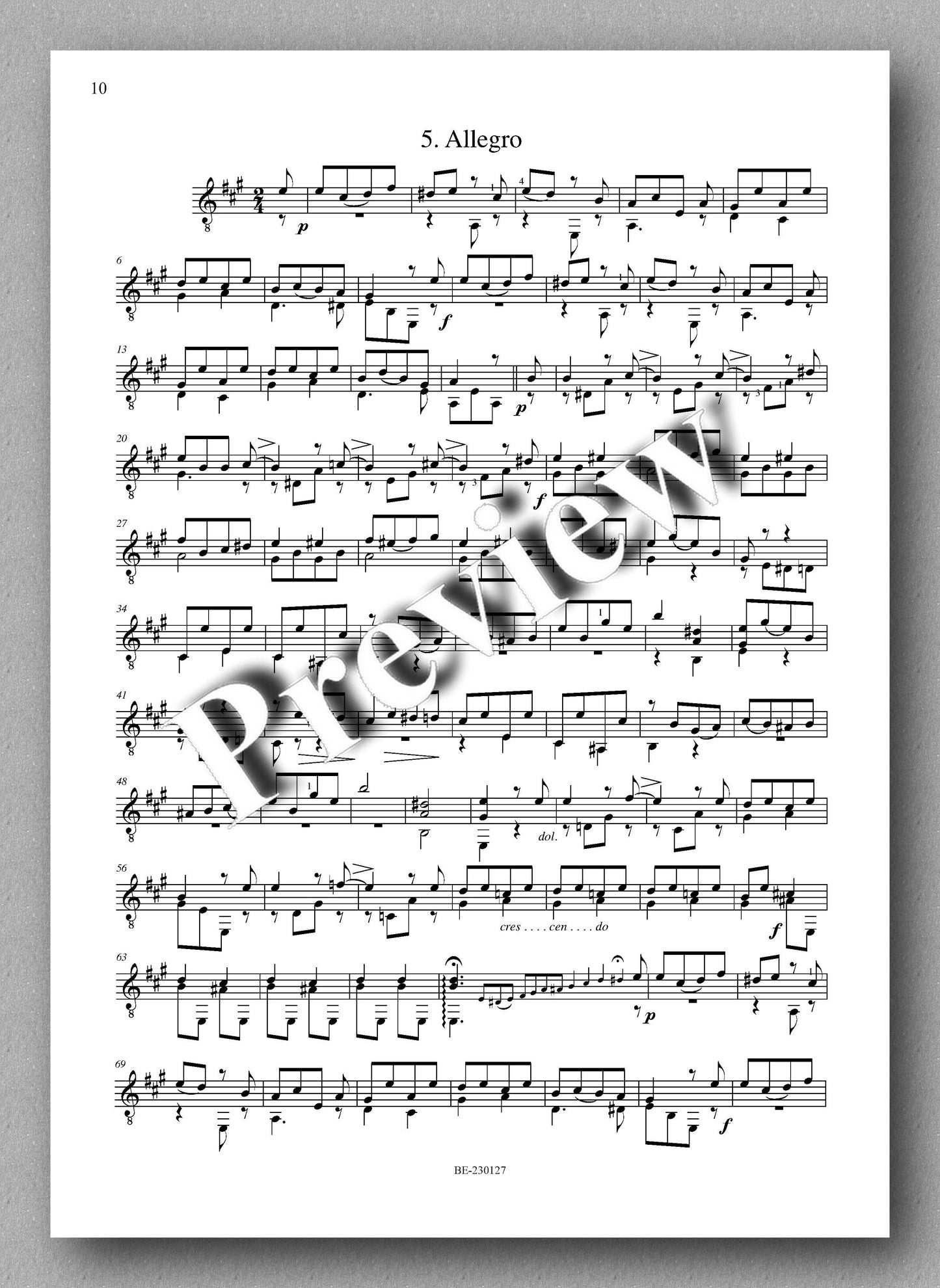 Molino, Collected Works for Guitar Solo, Vol. 39 - preview of the music score 2