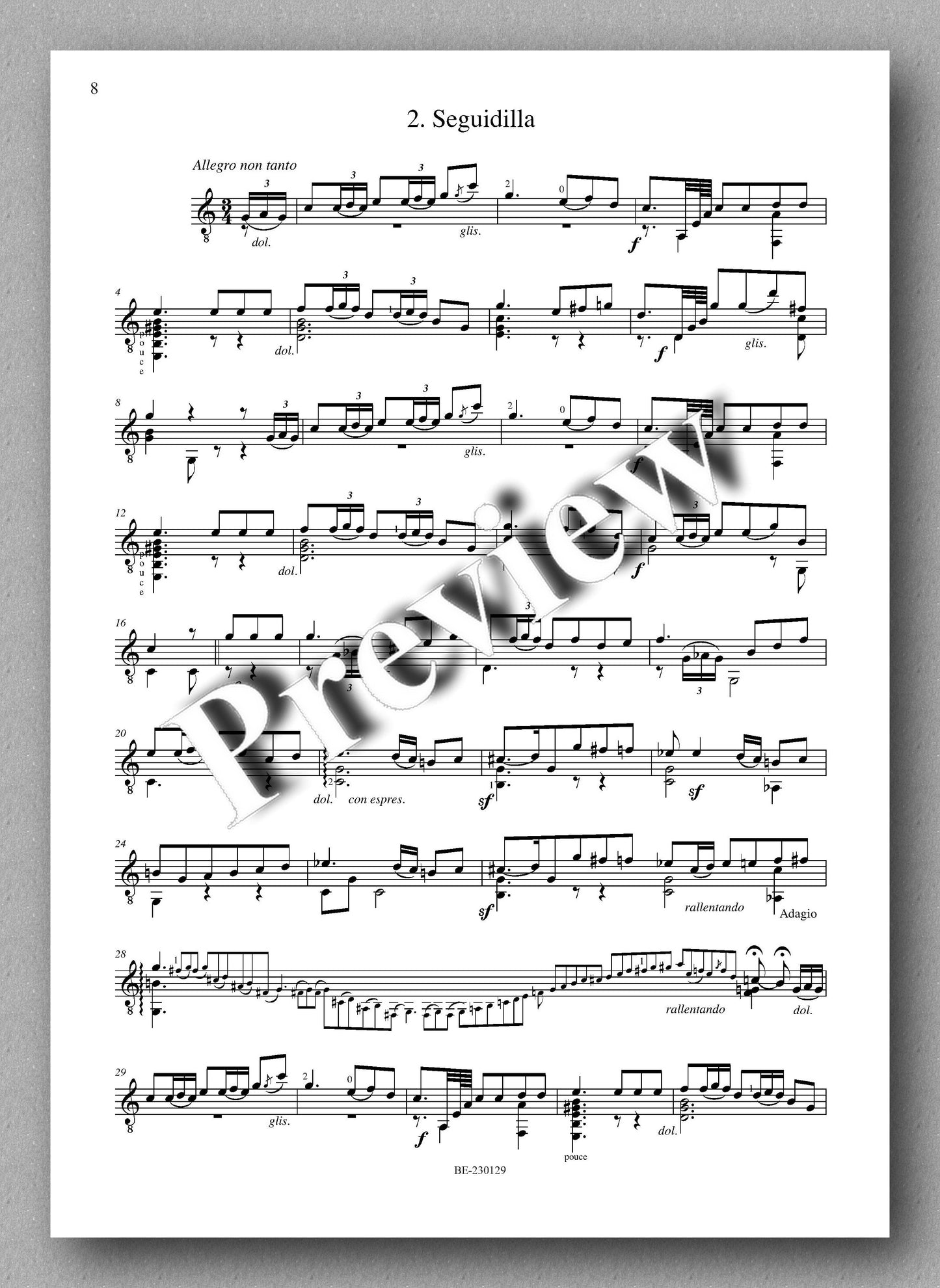 Molino, Collected Works for Guitar Solo, Vol. 41 - preview of the music score 2
