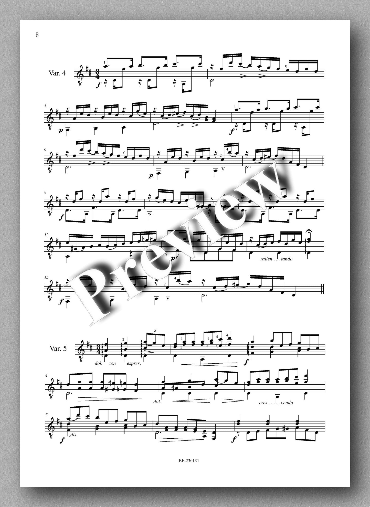 Molino, Collected Works for Guitar Solo, Vol. 43 - preview of the music score 2