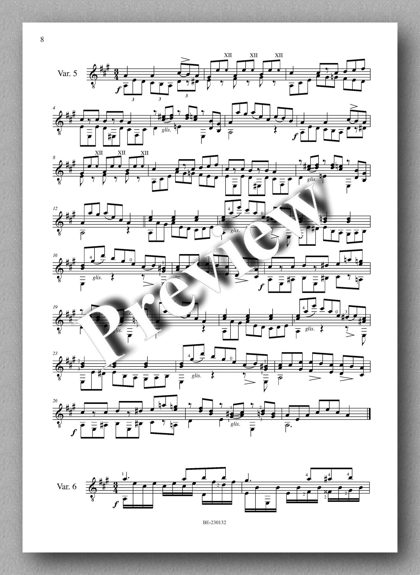 Molino, Collected Works for Guitar Solo, Vol. 44 - preview of the music score 2