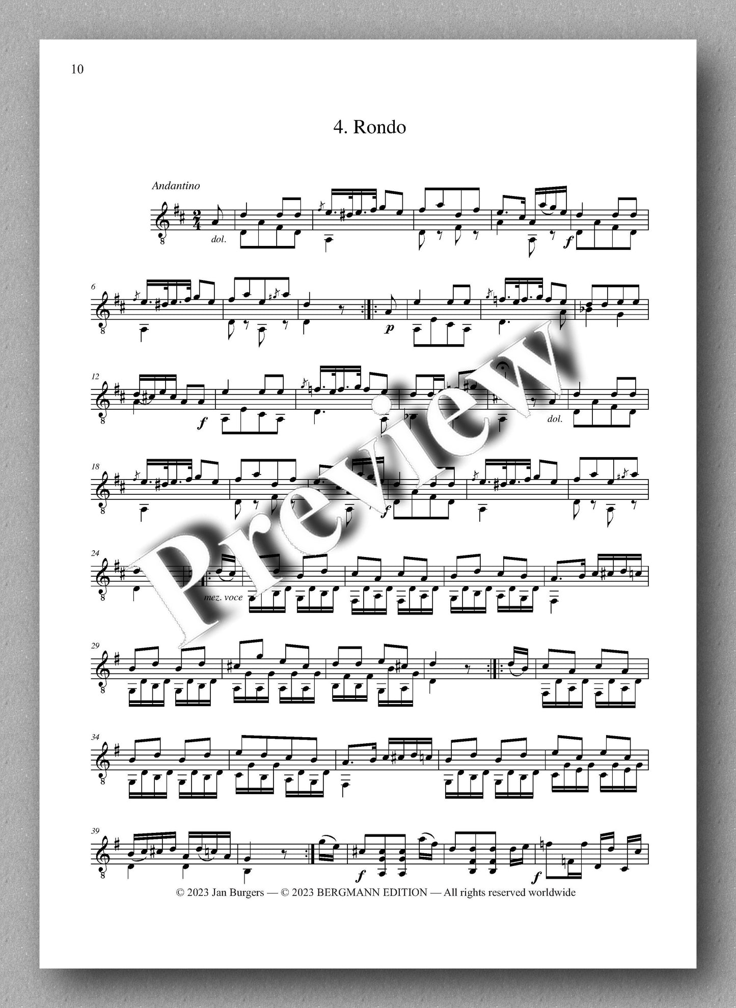 Molino, Collected Works for Guitar Solo, Vol. 6 - preview of the music score 4