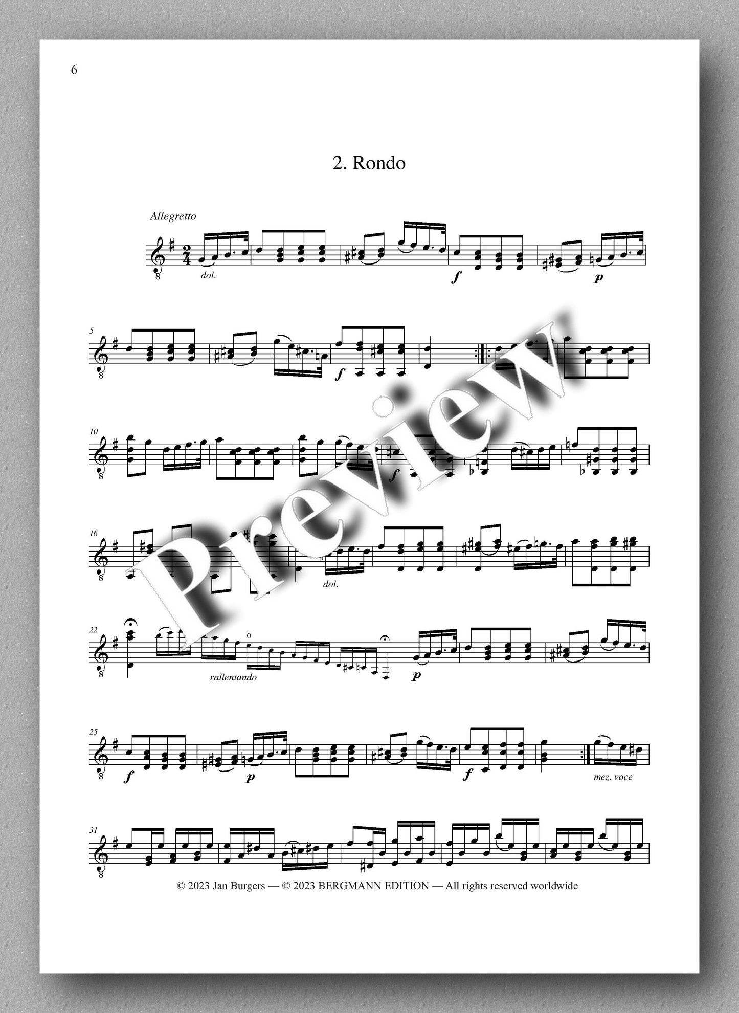 Molino, Collected Works for Guitar Solo, Vol. 6 - preview of the music score 2