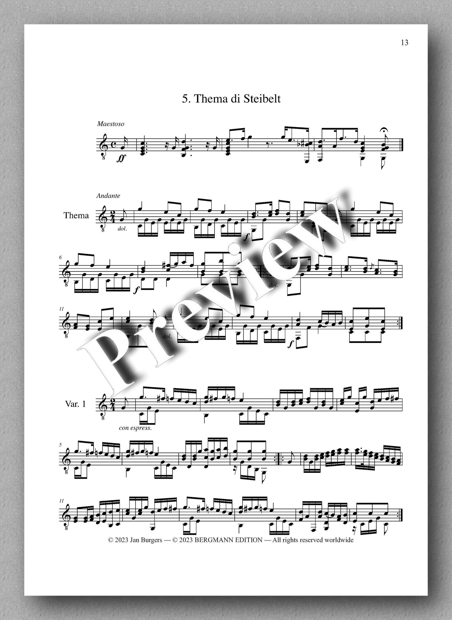 Molino, Collected Works for Guitar Solo, Vol. 7 - preview of the Music score 3
