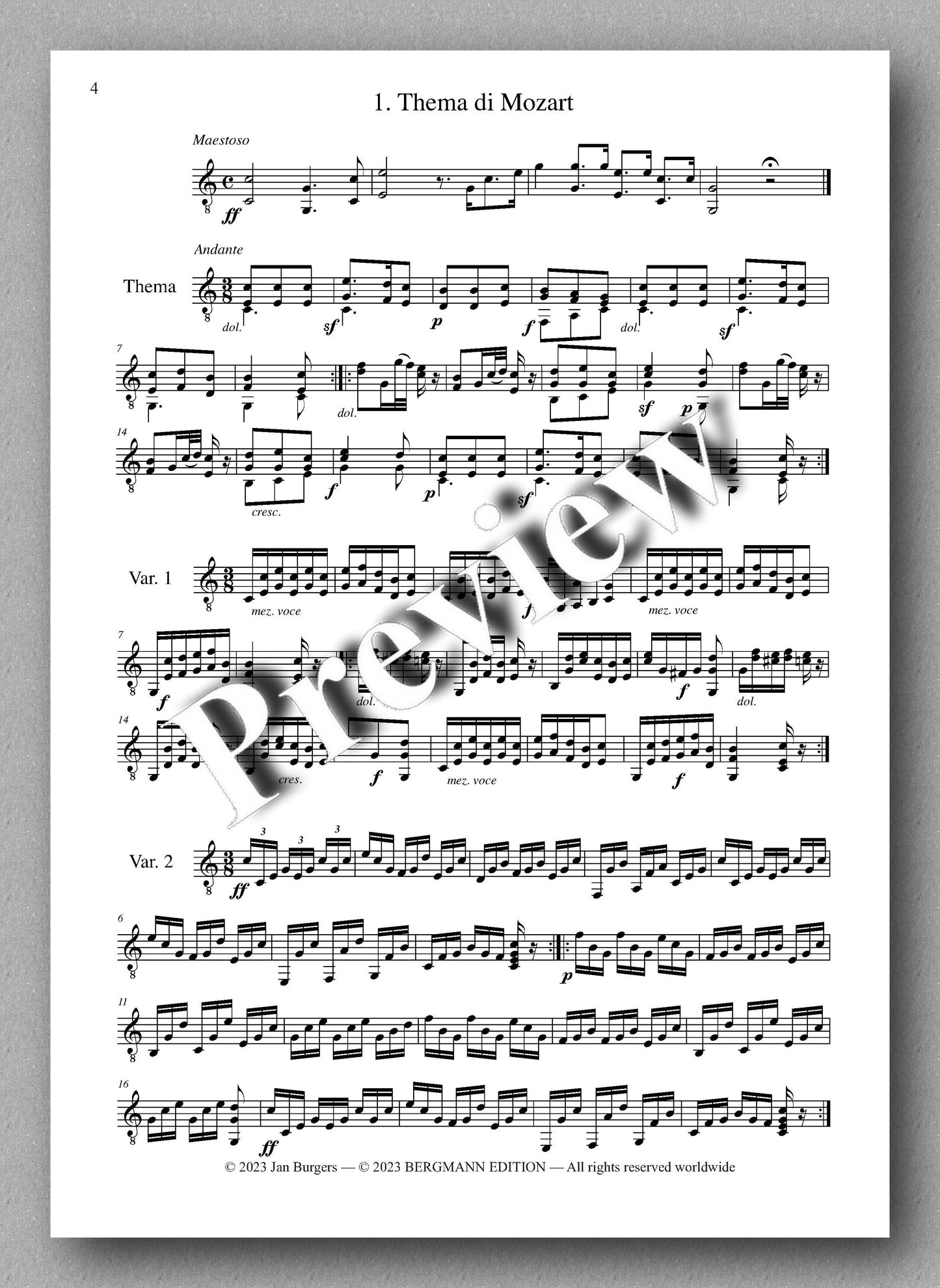 Molino, Collected Works for Guitar Solo, Vol. 7 - preview of the Music score 1